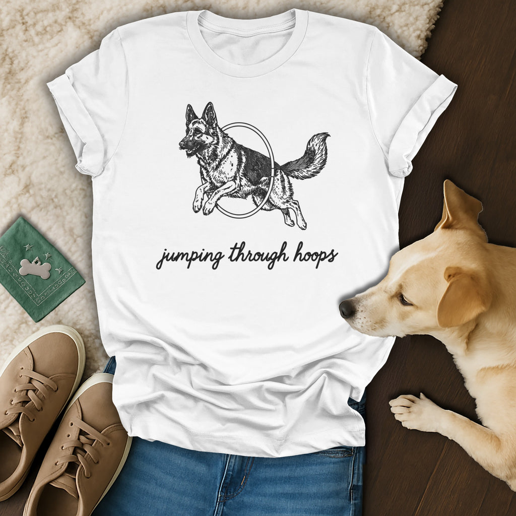 Jumping Through Hoops Graphic Dog Lover T-Shirt