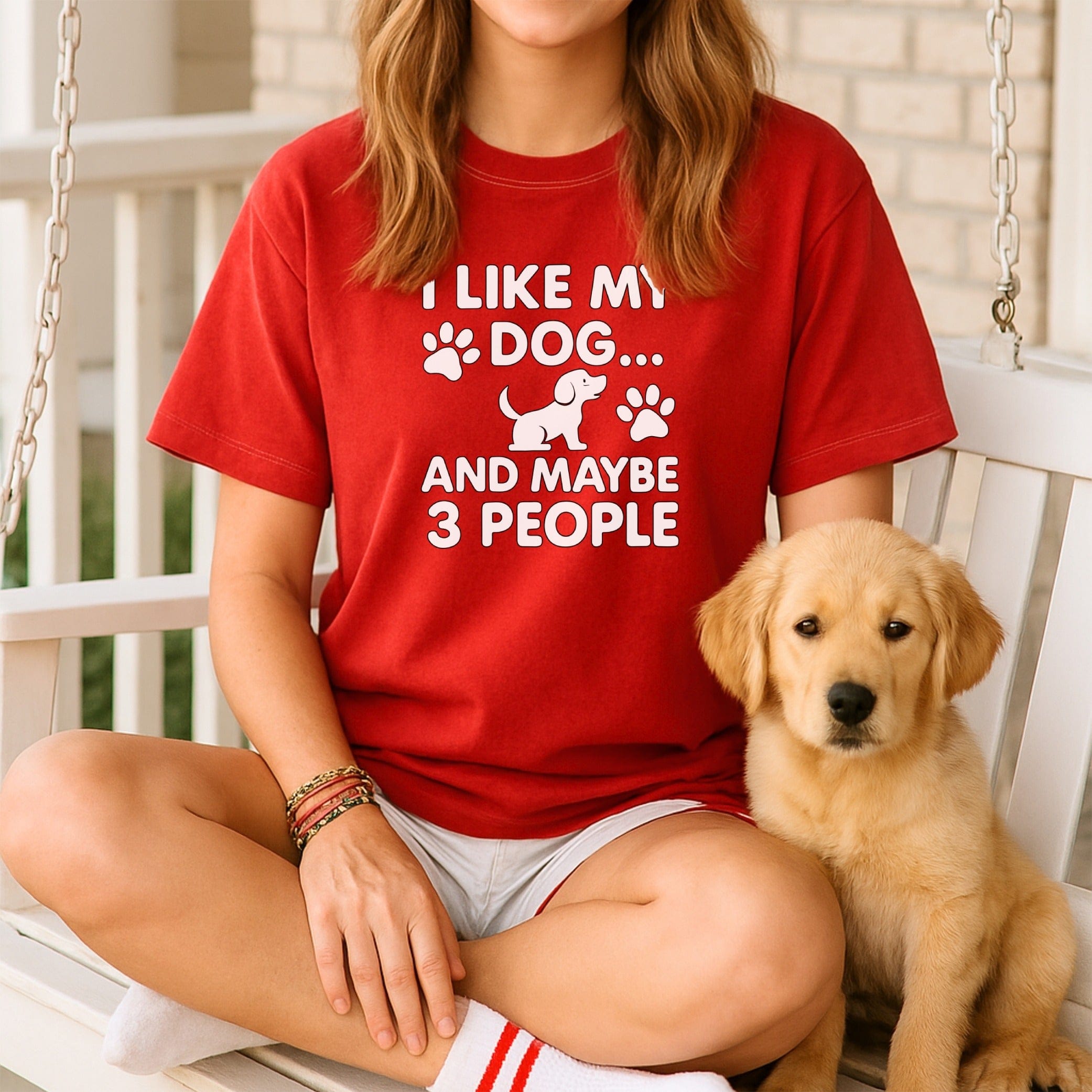 I Like My Dog and Maybe 3 People Funny T-Shirt
