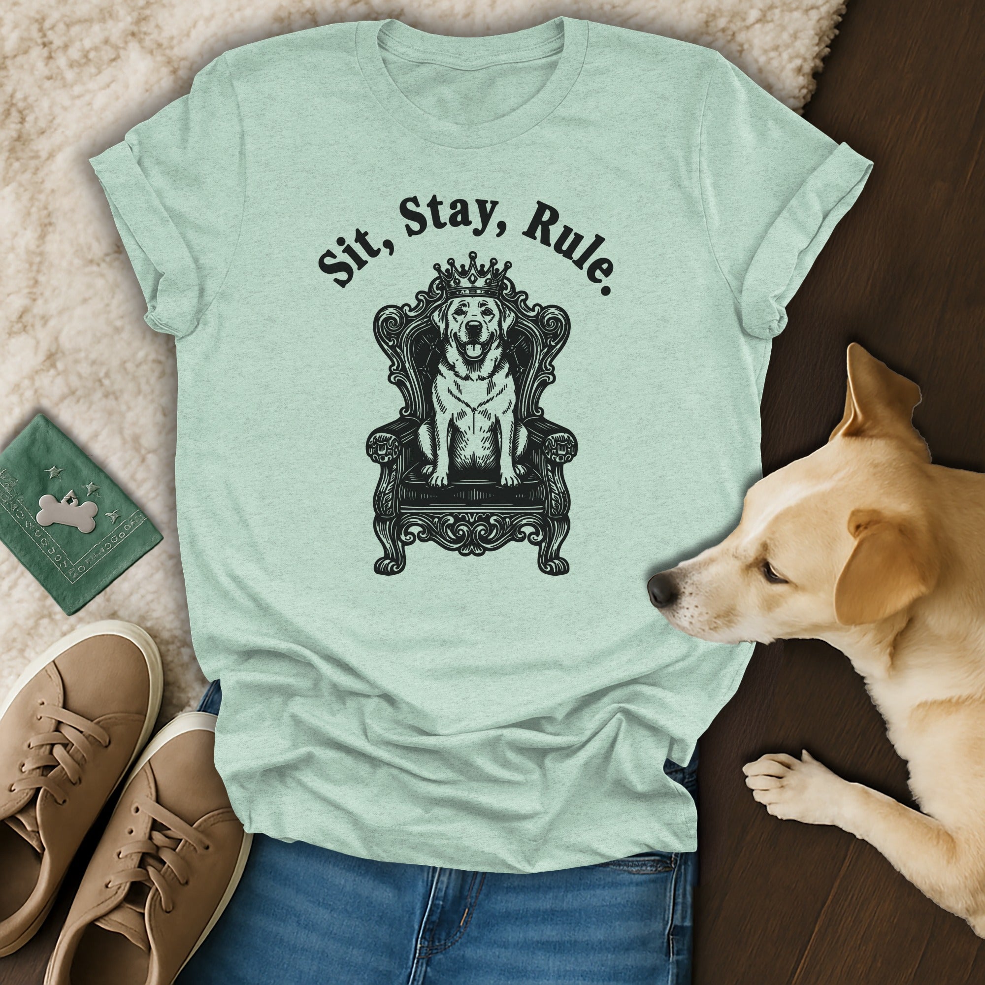 Sit Stay Rule Graphic Tee for Dog Lovers Shirt