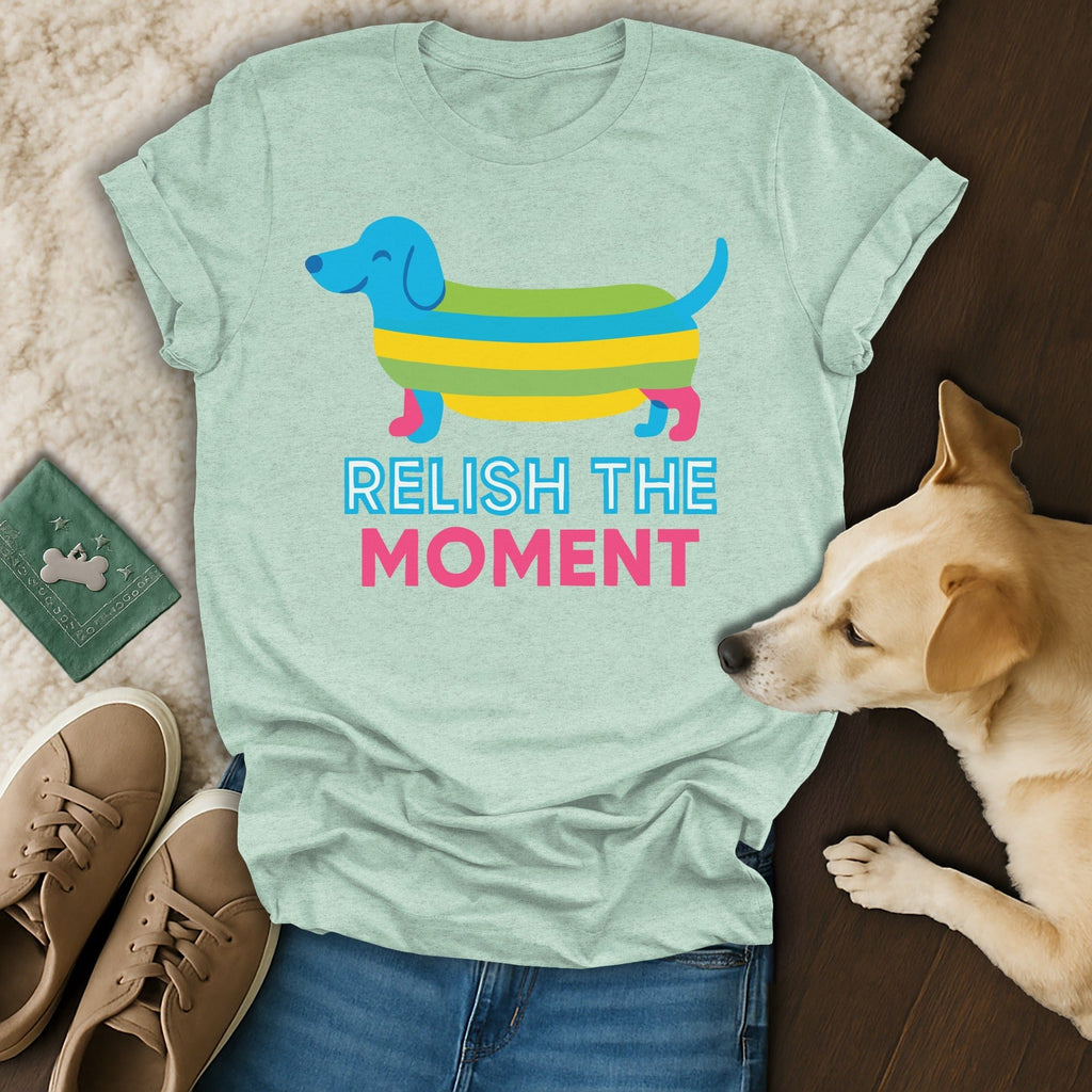 Relish The Moment Colorful Dog Graphic Tee Product