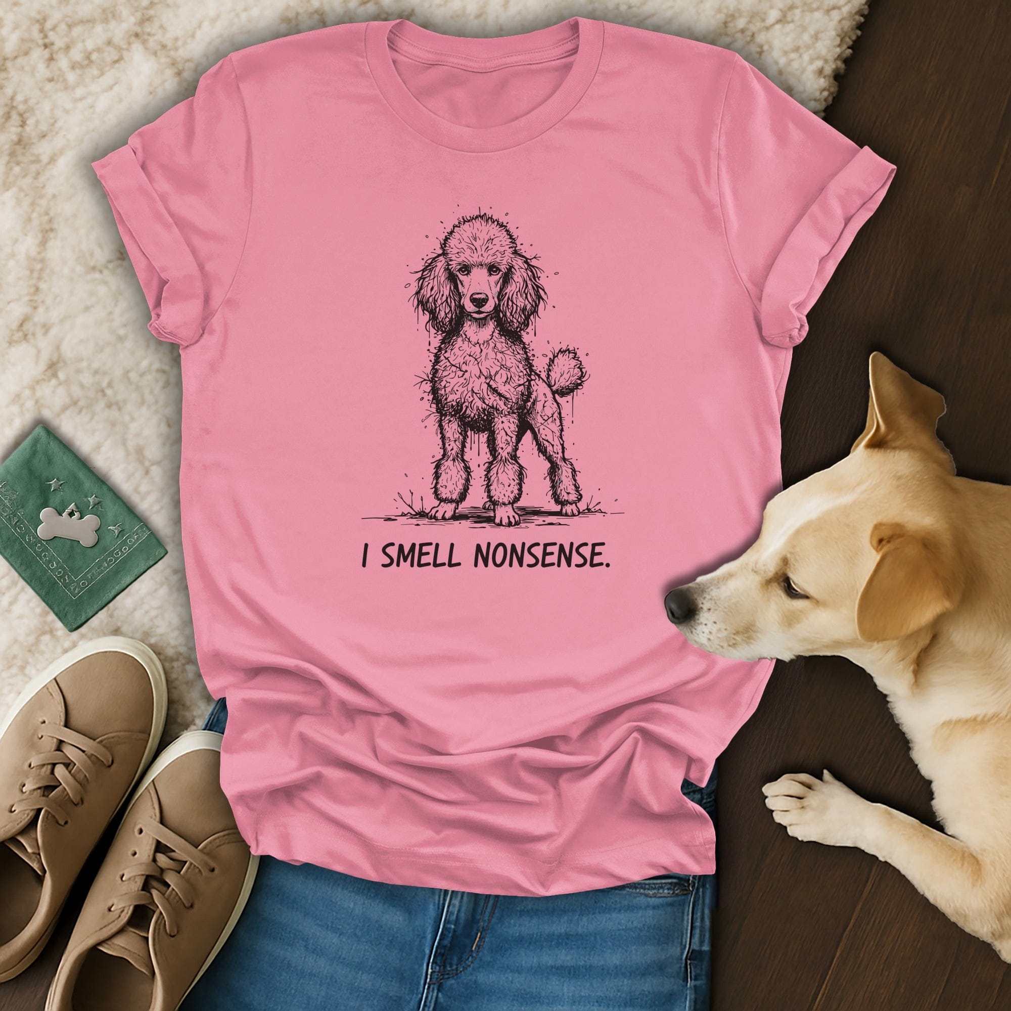 I Smell Nonsense Poodle Graphic Tee Shirt