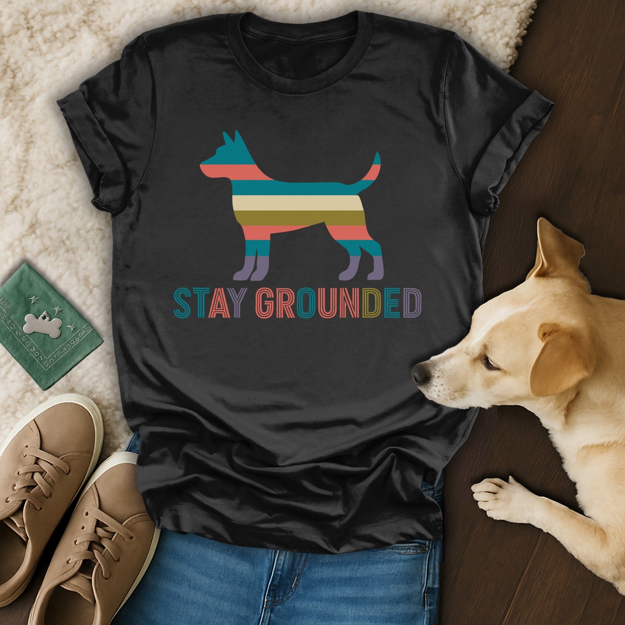 Stay Grounded Dog Silhouette Graphic T-shirt