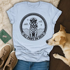 Golden Retriever wearing a captain's hat and sunglasses, with "All Paws On Deck" text.