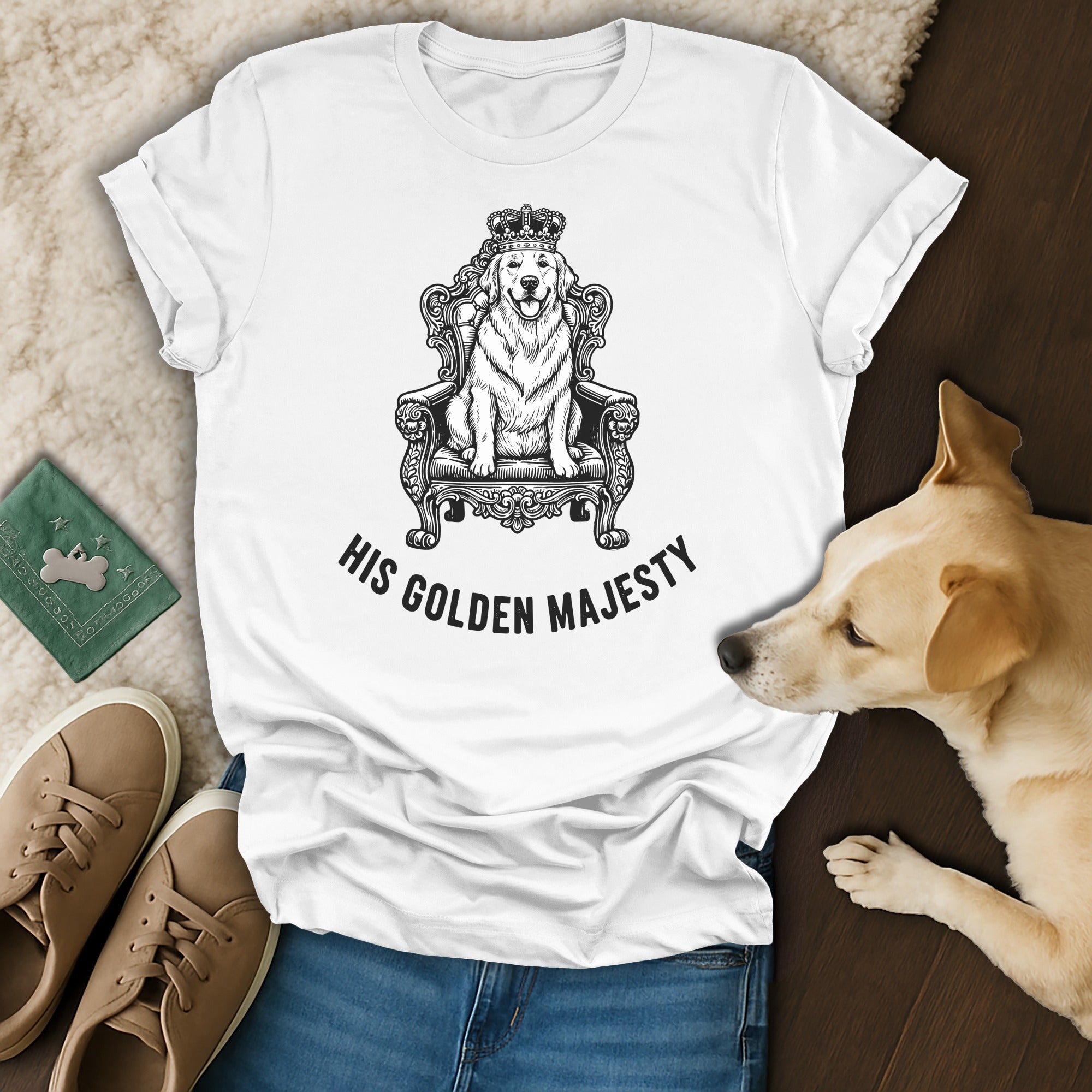 His Golden Majesty Dog Illustration T-Shirt