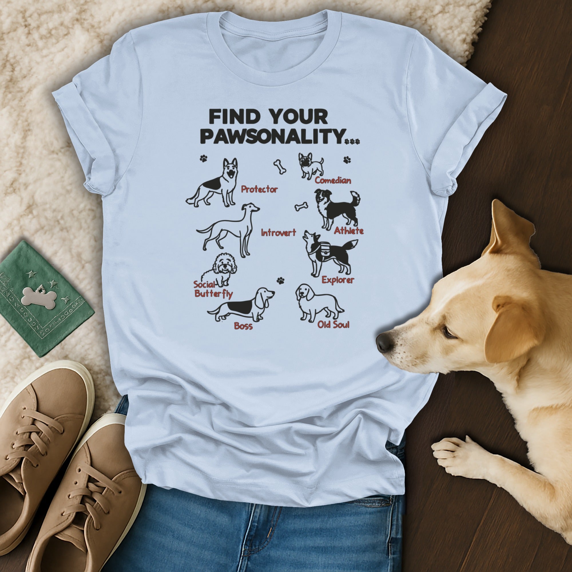 Find Your Pawsonality Dog Lover Graphic Tee