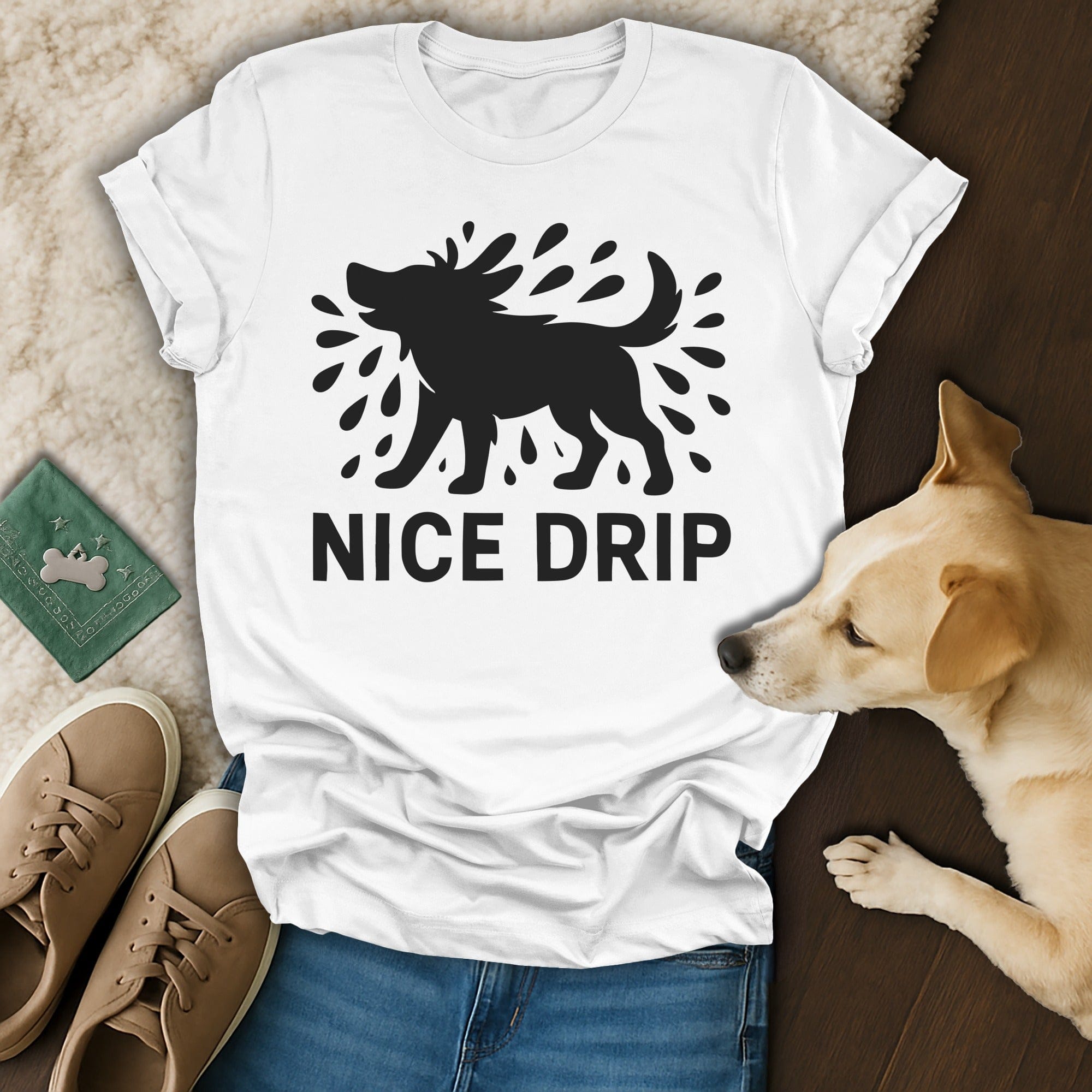Nice Drip Dog Silhouette T-shirt for Dog Lovers
