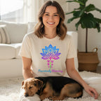 Pawsitively Blooming Floral Paw Print Design T-Shirt