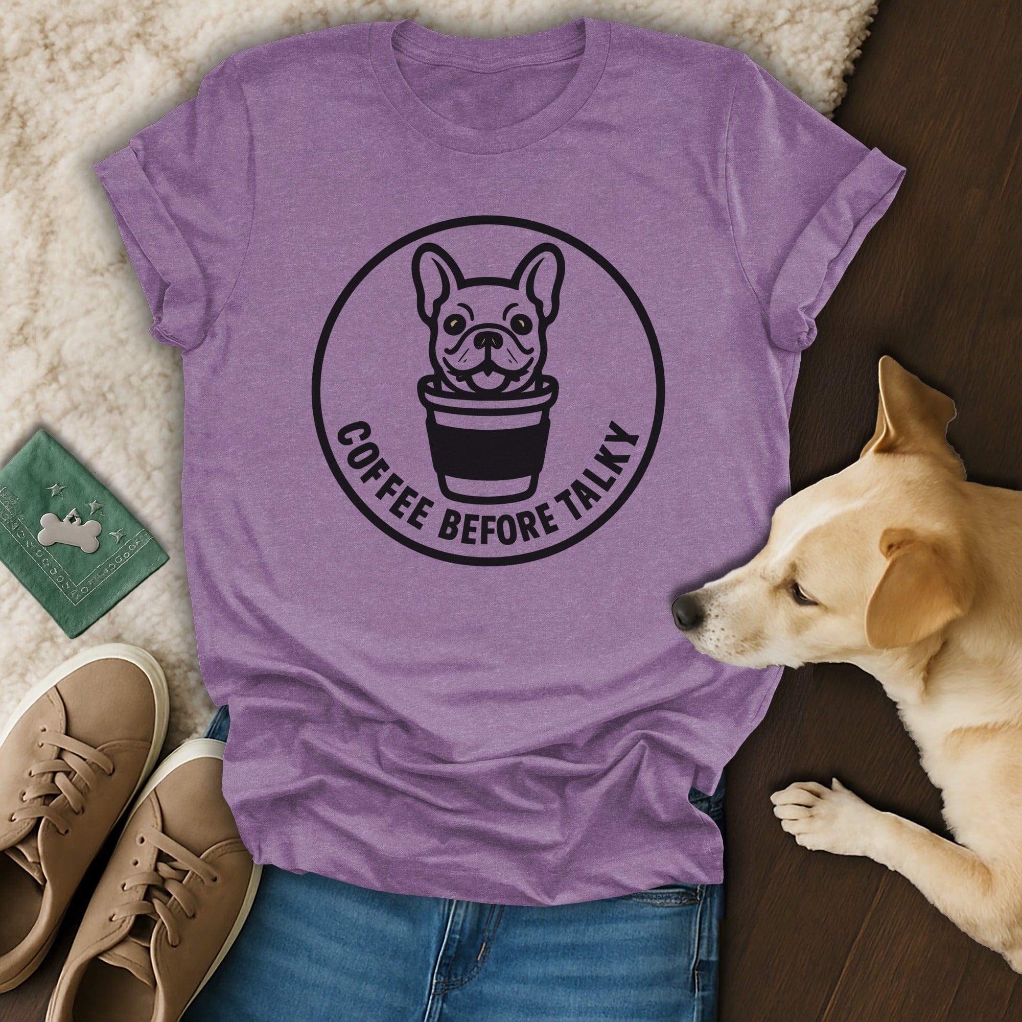 Coffee Before Talky French Bulldog Graphic Shirt