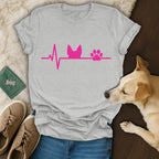 Pink Dog Heartbeat T-Shirt 🩷