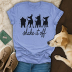 Shake It Off Dog Silhouettes Graphic Tshirt Design