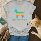 Stay Grounded Colorful Dog Design T-Shirt