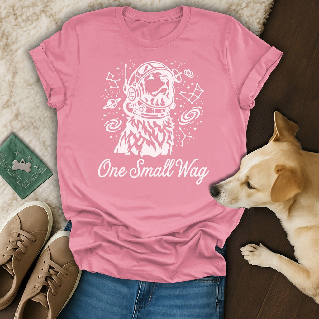 Pink Dog Astronaut Space One Small Wag T-Shirt