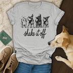 Shake it off Dog Print Shirt Graphic Casual Tee