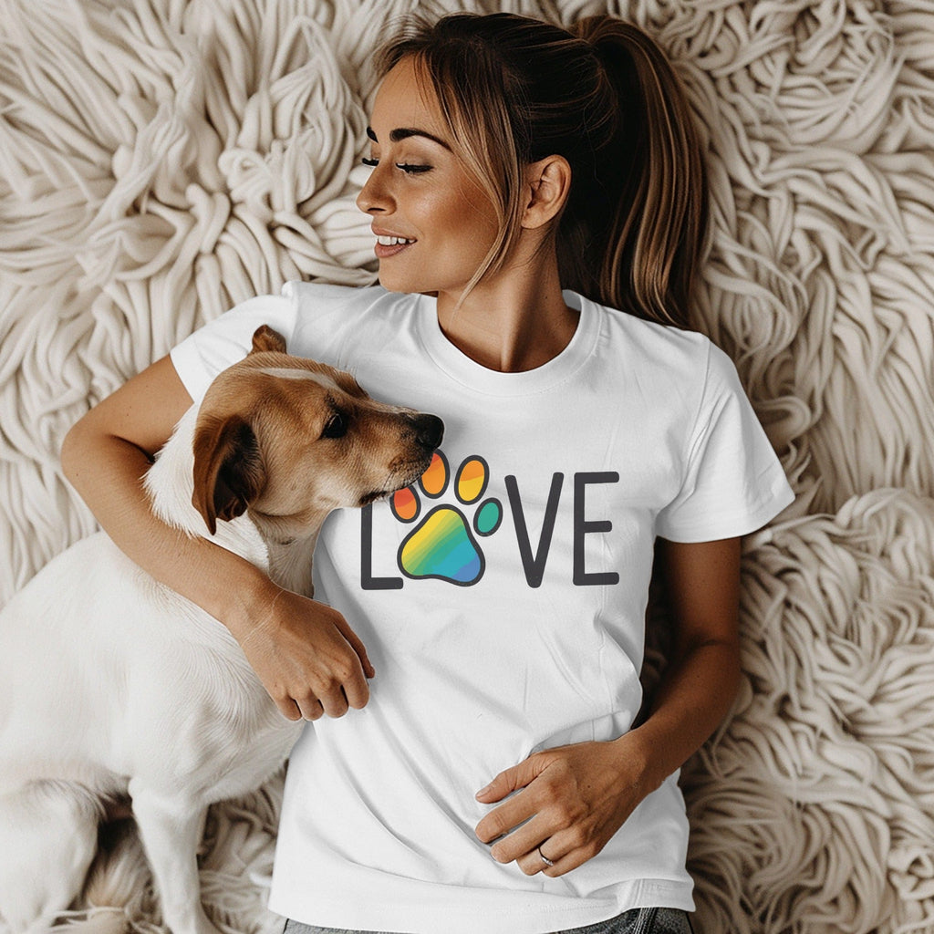 Cute Paw Print Love Graphic Design T-Shirt