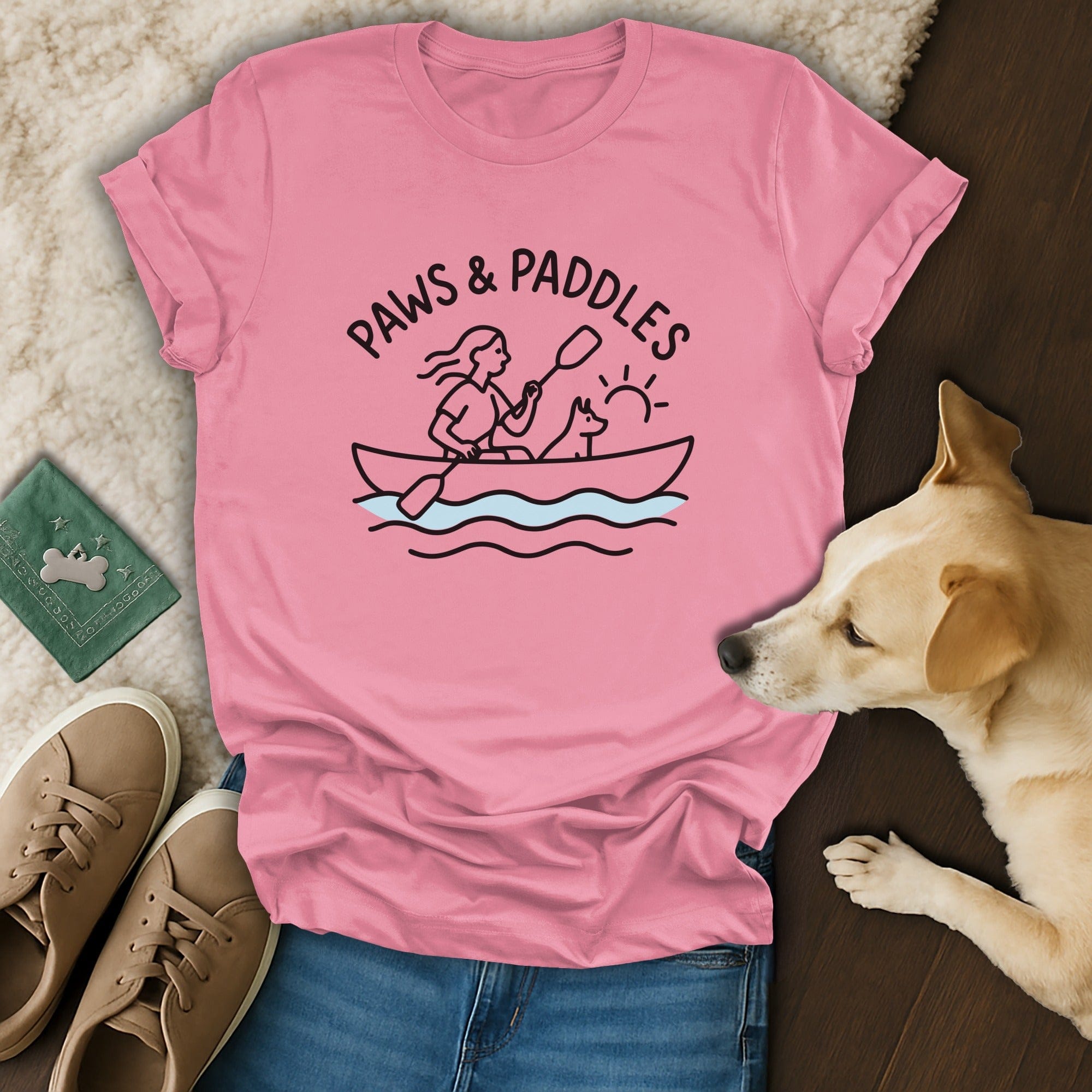 Paws and Paddles Canoe Dog Lover T-Shirt