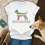 Stay Grounded Multicolor Dog Graphic T-shirt