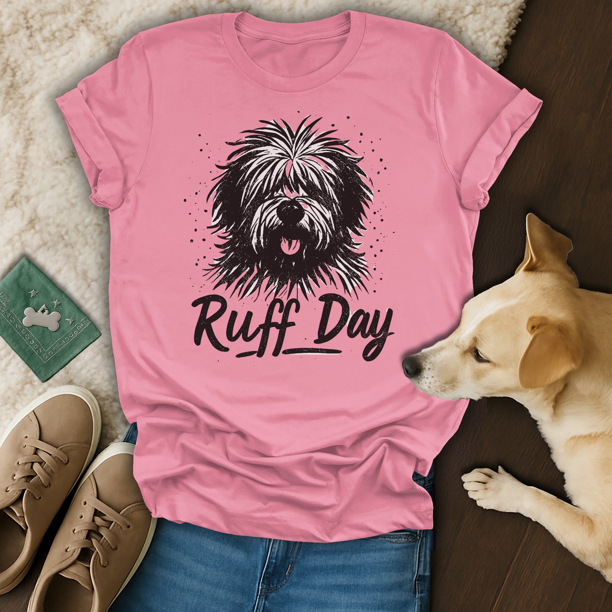 Ruff Day Graphic T-Shirt with Cute Dog Illustration