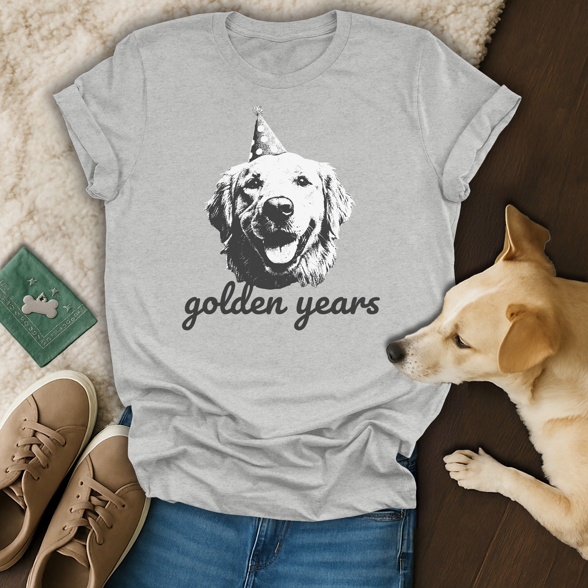 Golden Years Graphic Dog Lover T-Shirt for Pet Owners