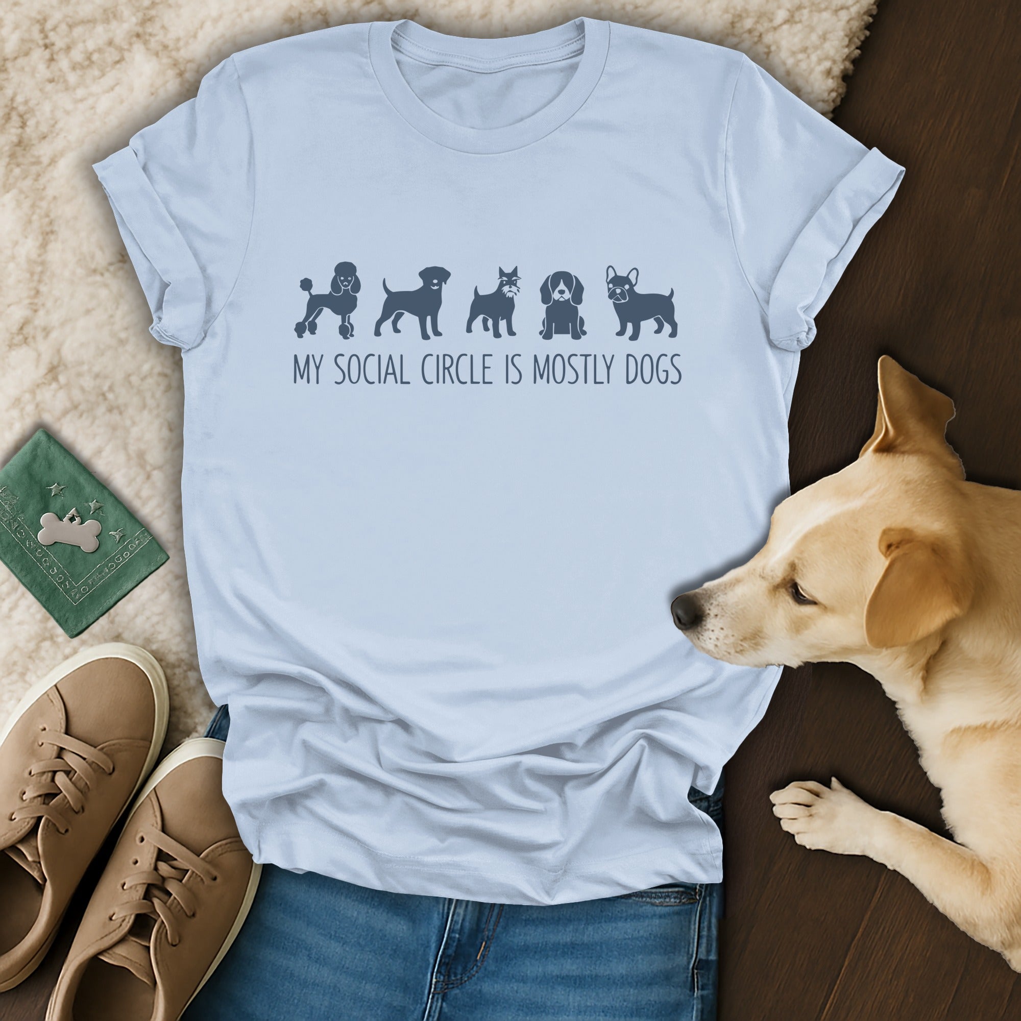 My Social Circle Is Mostly Dogs Funny T-Shirt