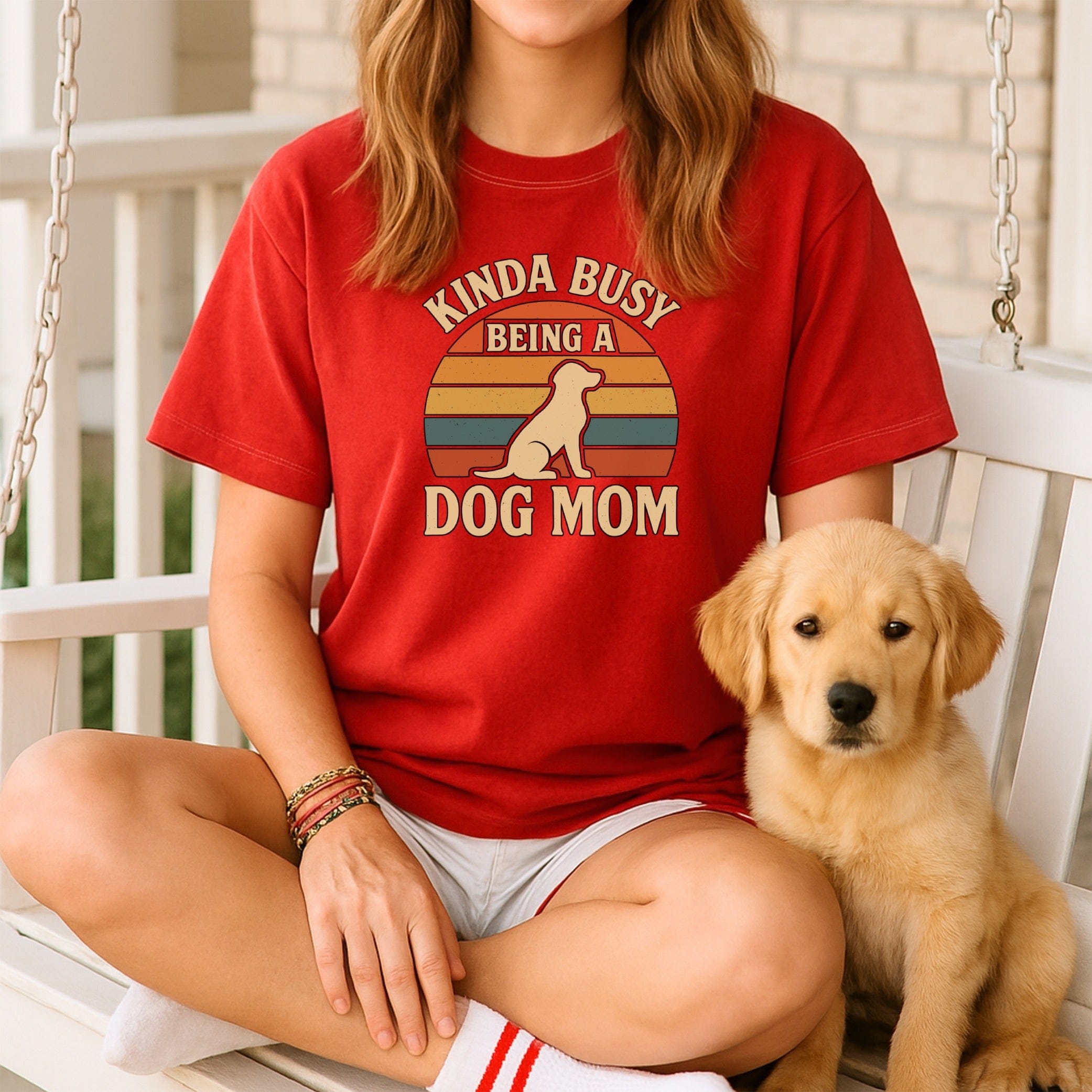 Kinda Busy Being A Dog Mom Cute Graphic Tee