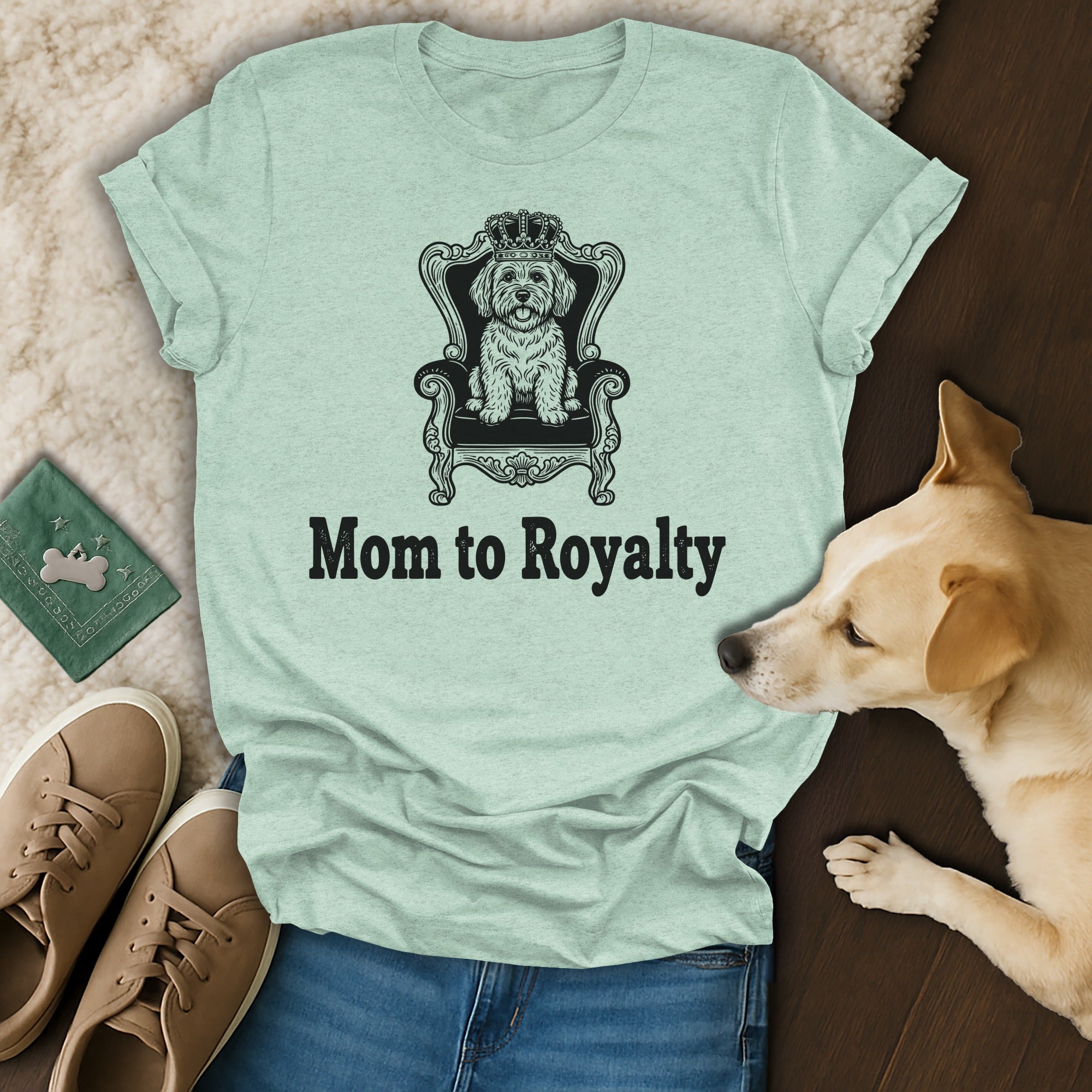 Mom to Royalty Graphic T-Shirt with Cute Dog Print