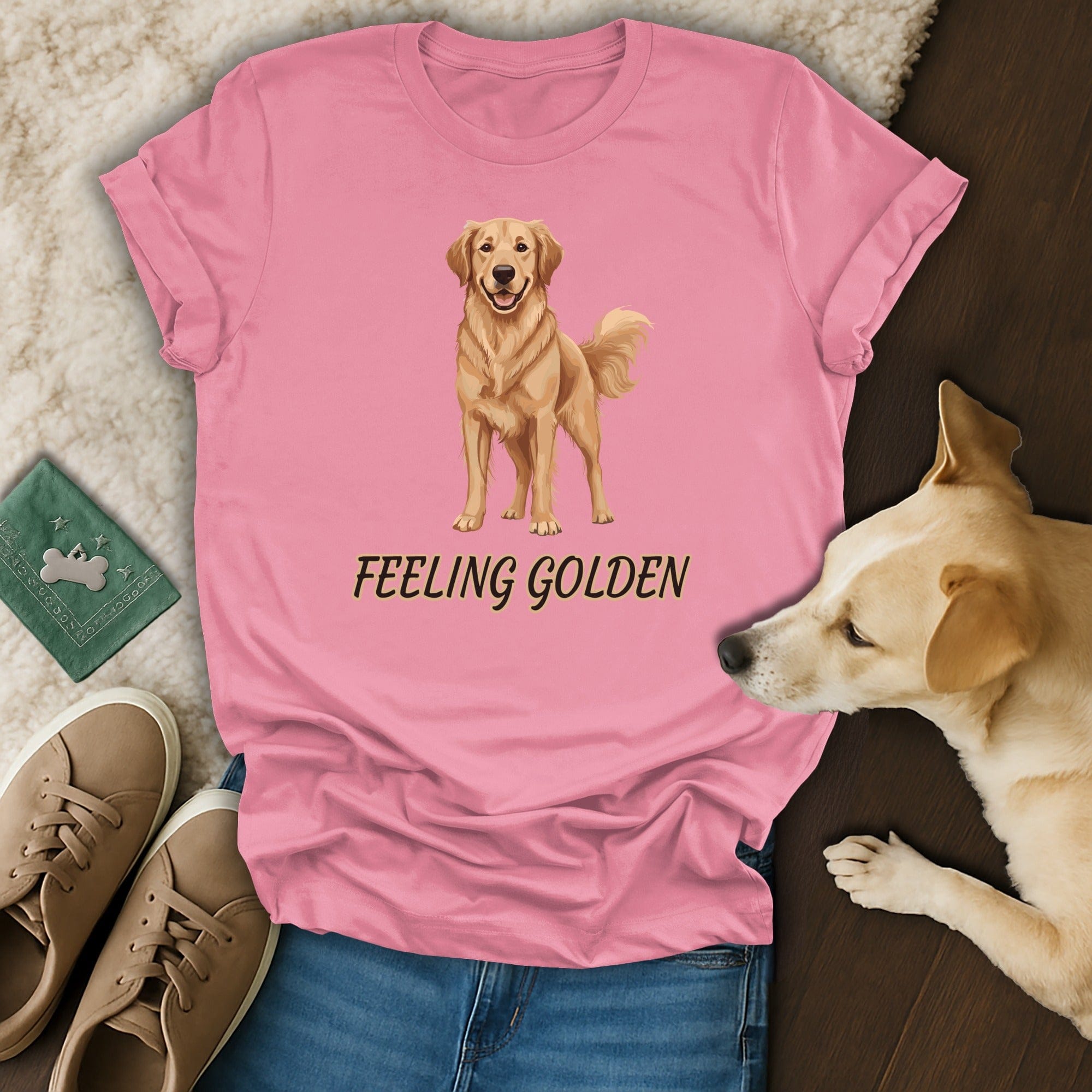 Feeling Golden Graphic Tee with Golden Retriever Design