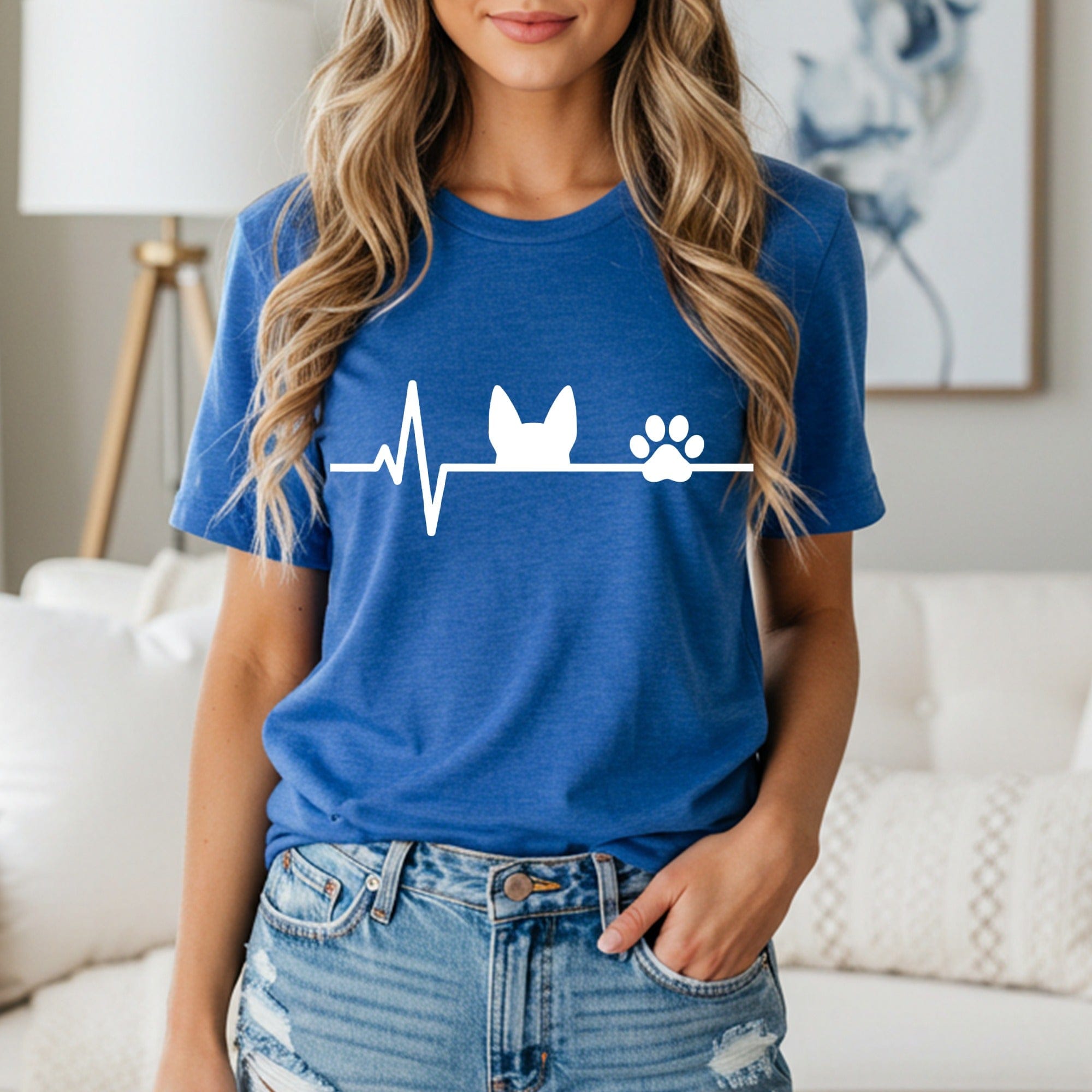 Nurse Heartbeat Dog T-Shirt 🤍