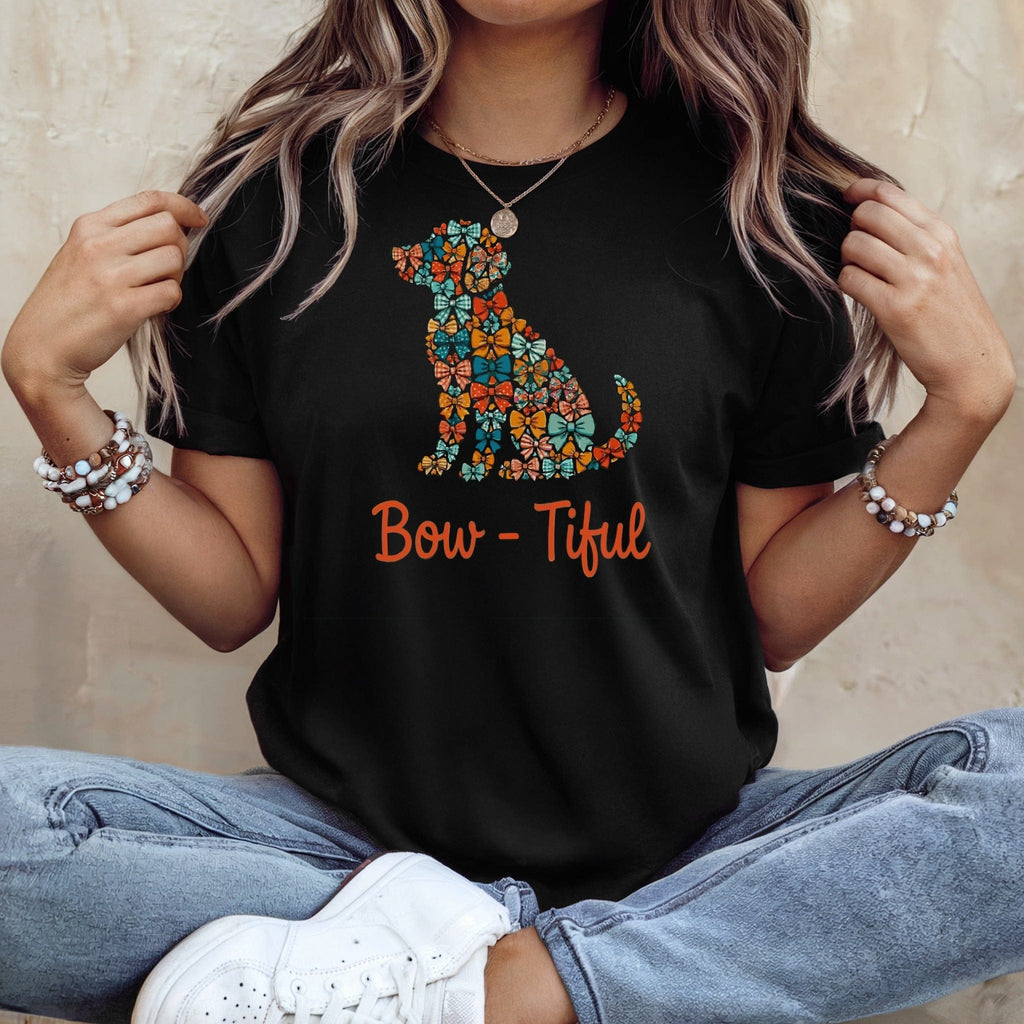 Bow-Tiful Dog Design Bows Pattern T-shirt product type
