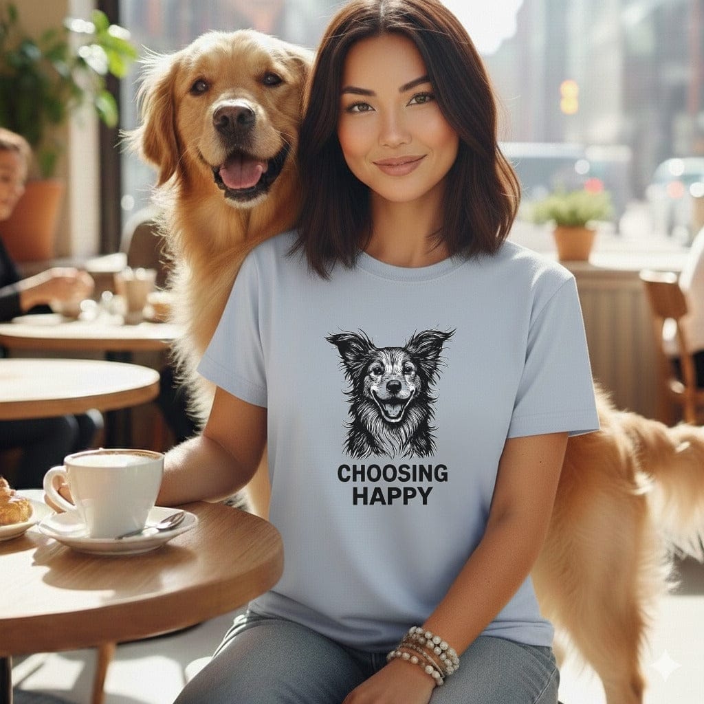 Choosing Happy Dog Graphic Tee for Dog Lovers Product