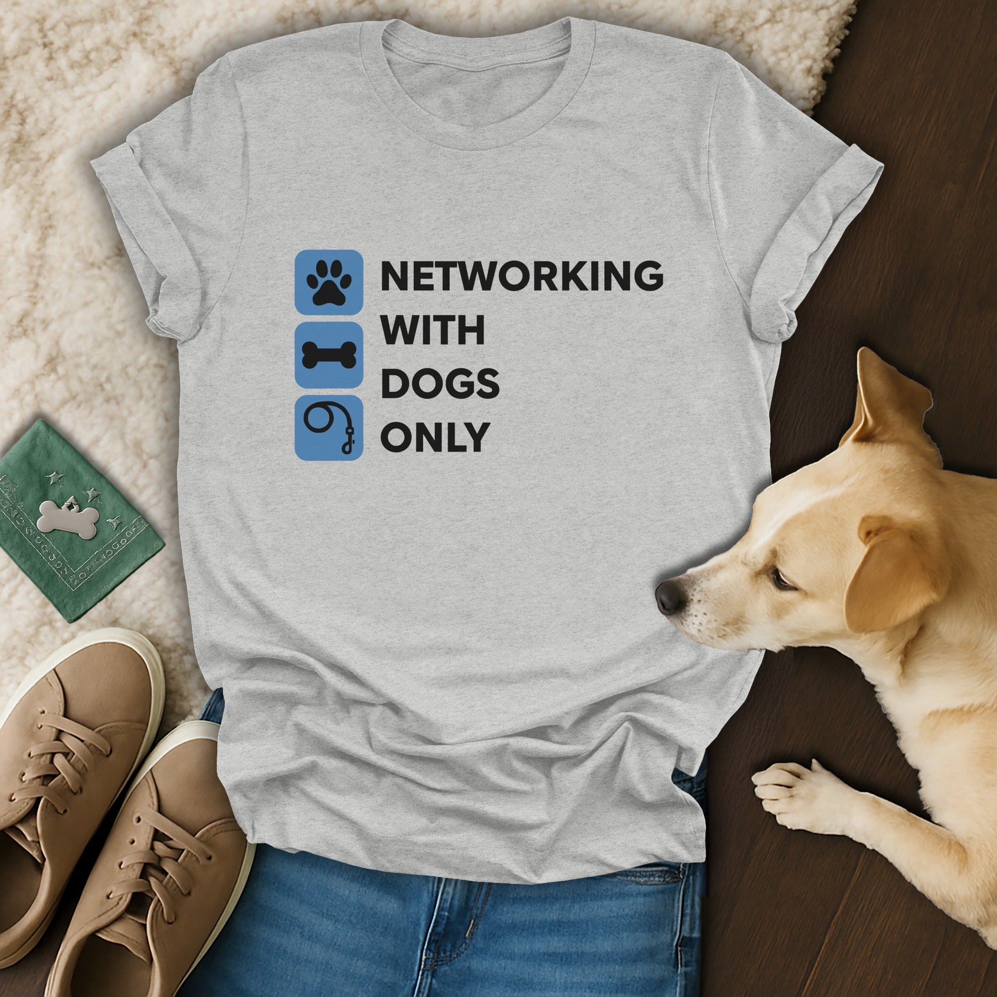 Networking With Dogs Only Graphic Tee Shirt
