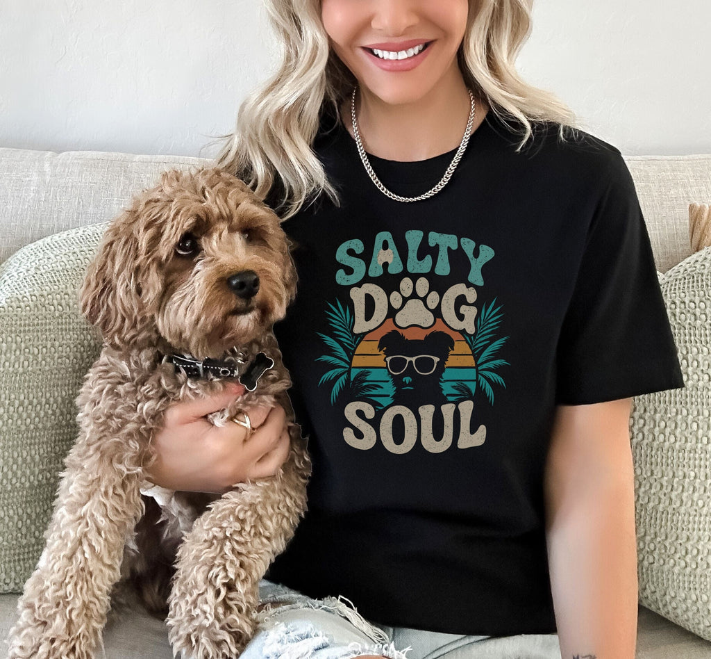 Salty Dog Soul Graphic Tee with Paw and Sunglasses