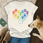 Rainbow Dripping Paw Heart Design Shirt product