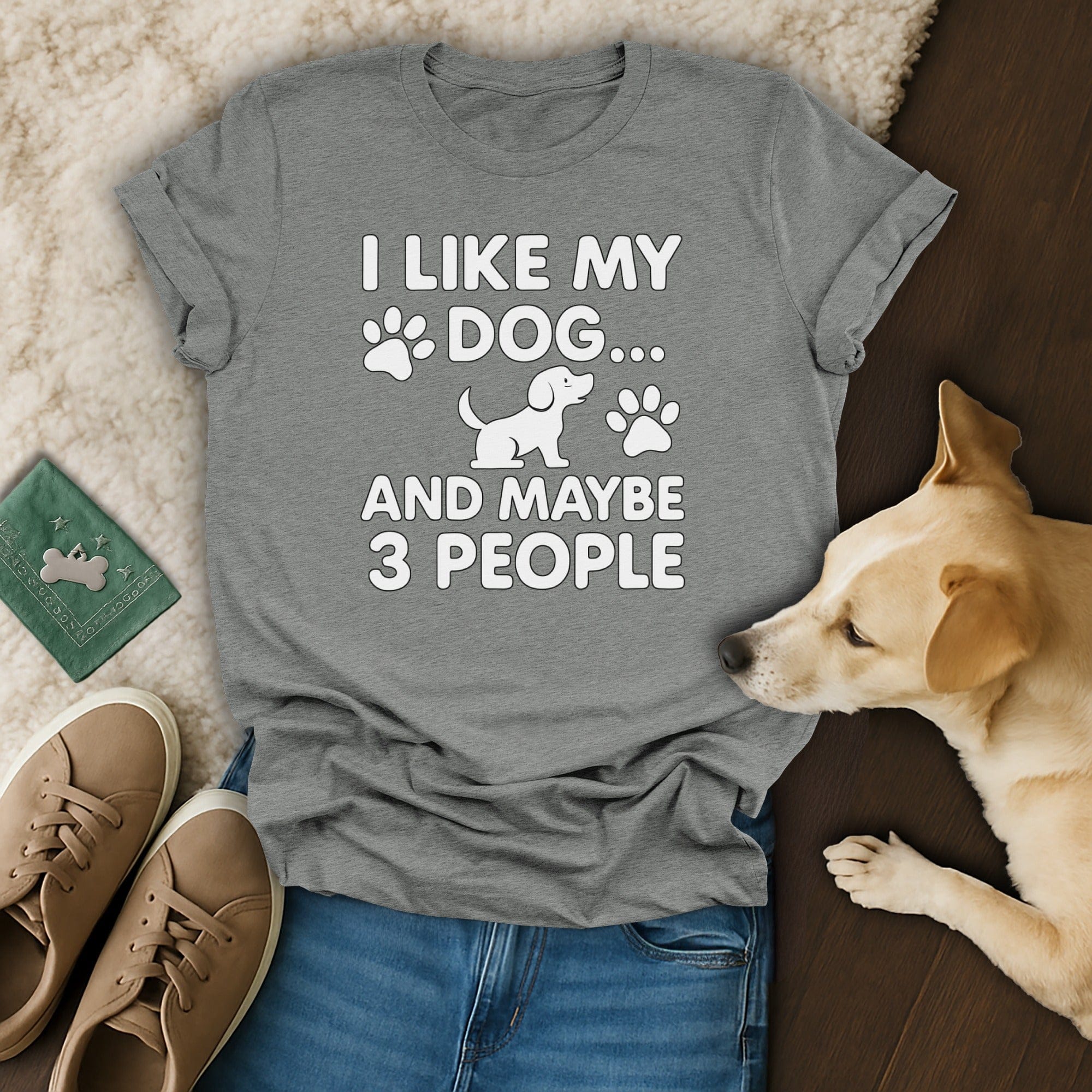 I Like My Dog And Maybe 3 People Graphic Tee