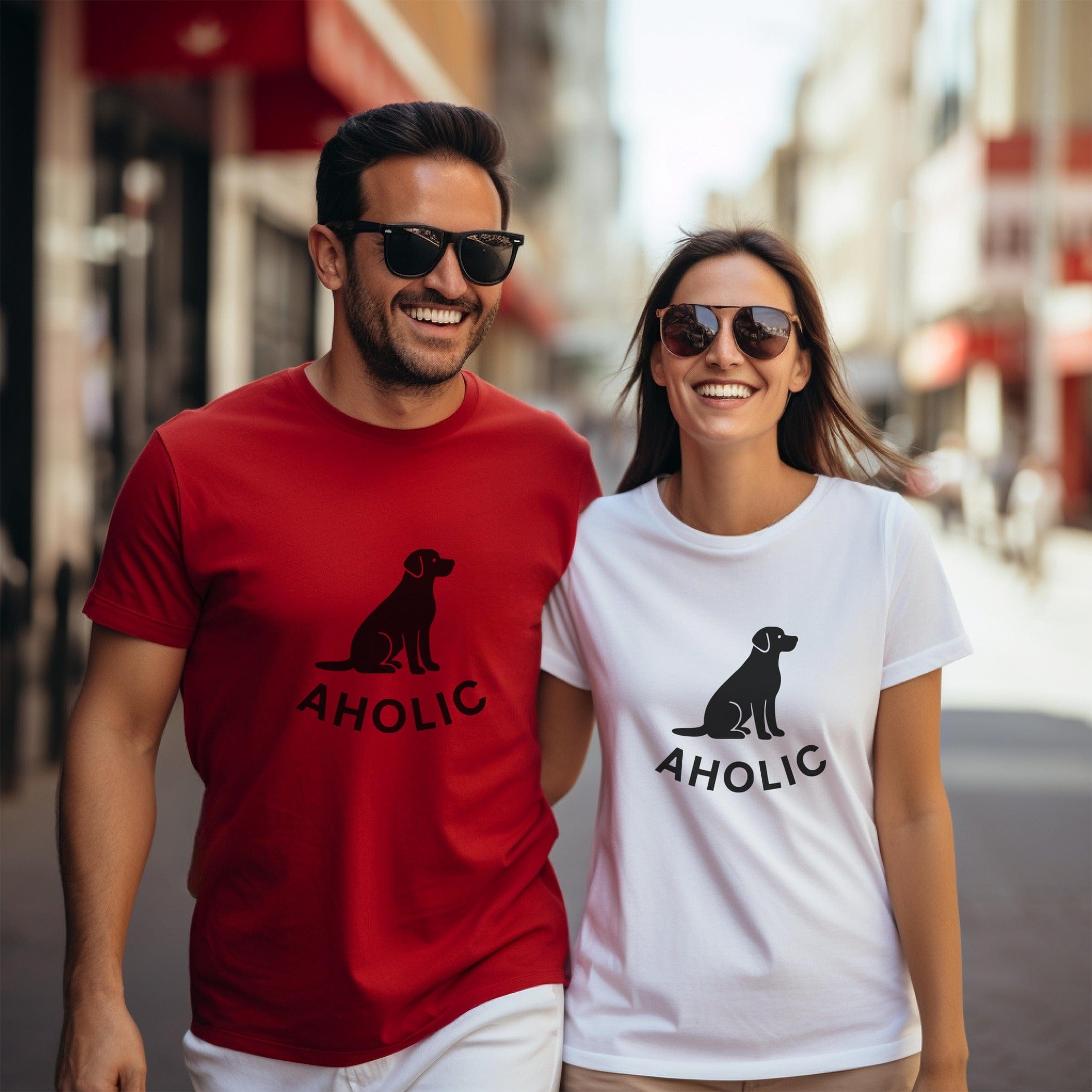 Matching Dog Lovers Graphic Tees for Couples