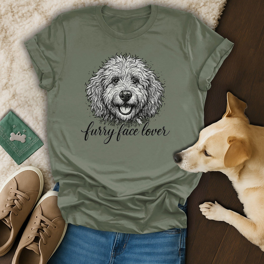 Furry Face Lover Graphic Tee for Dog Enthusiasts