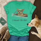 I Chewed The Map Dog Riding Car Graphic T-shirt