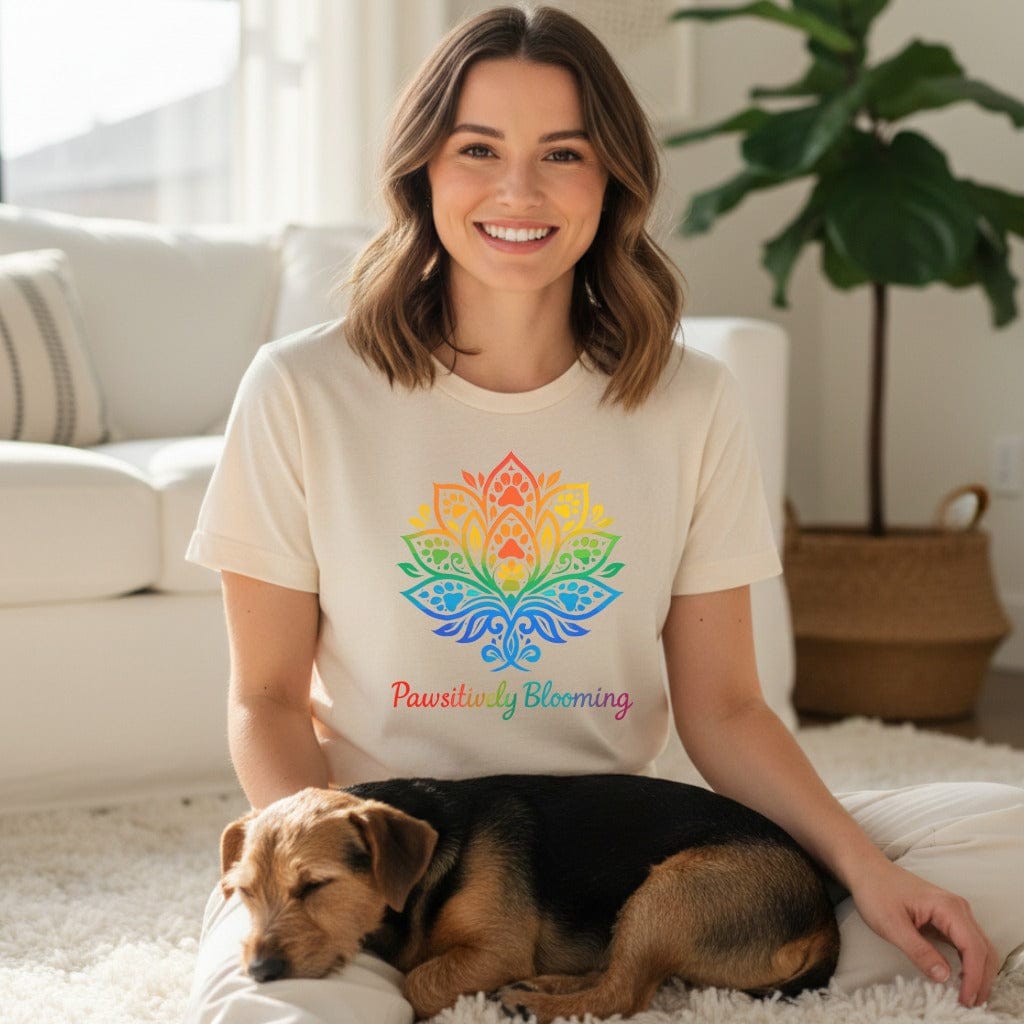 Pawsitively Blooming Colorful Mandala T-shirt