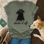 Shake It Off Black Dog Graphic T-Shirt