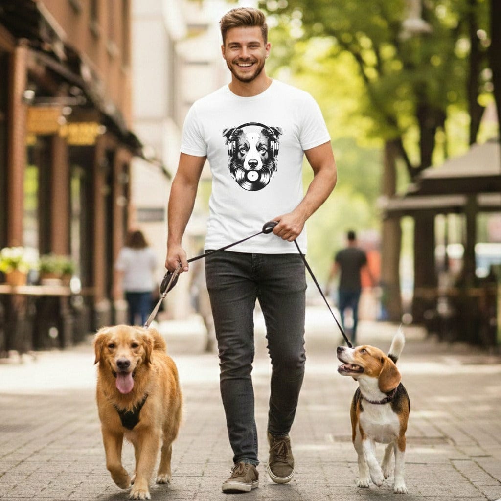 Dog Wearing Headphones Graphic Design T-Shirt