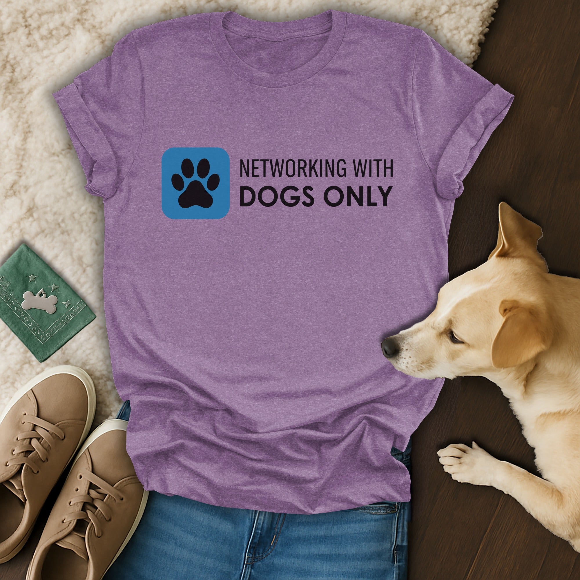 Networking with Dogs Only Graphic T-Shirt for Dog Lovers