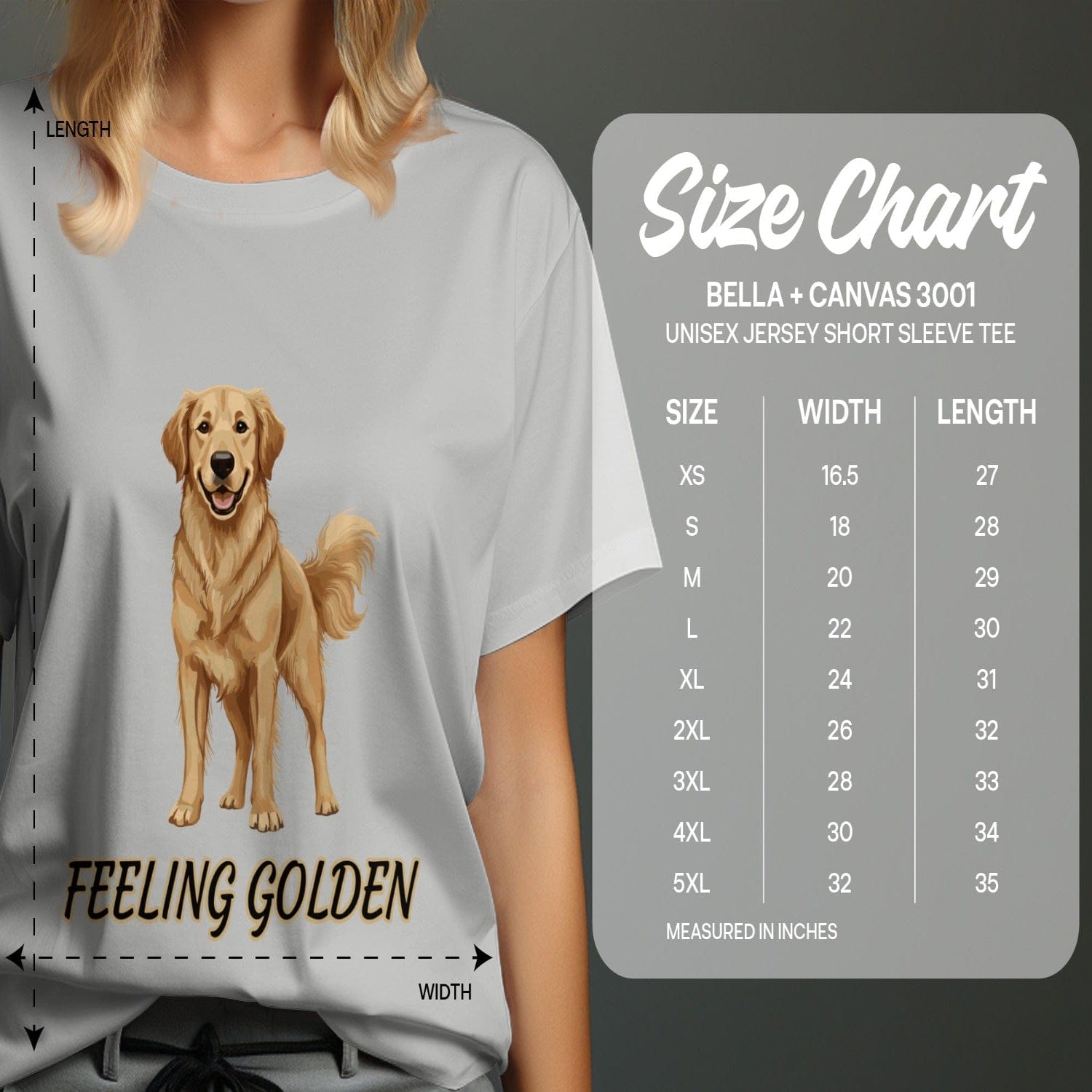 Feeling Golden Dog Graphic Bella Canvas 3001 Tee