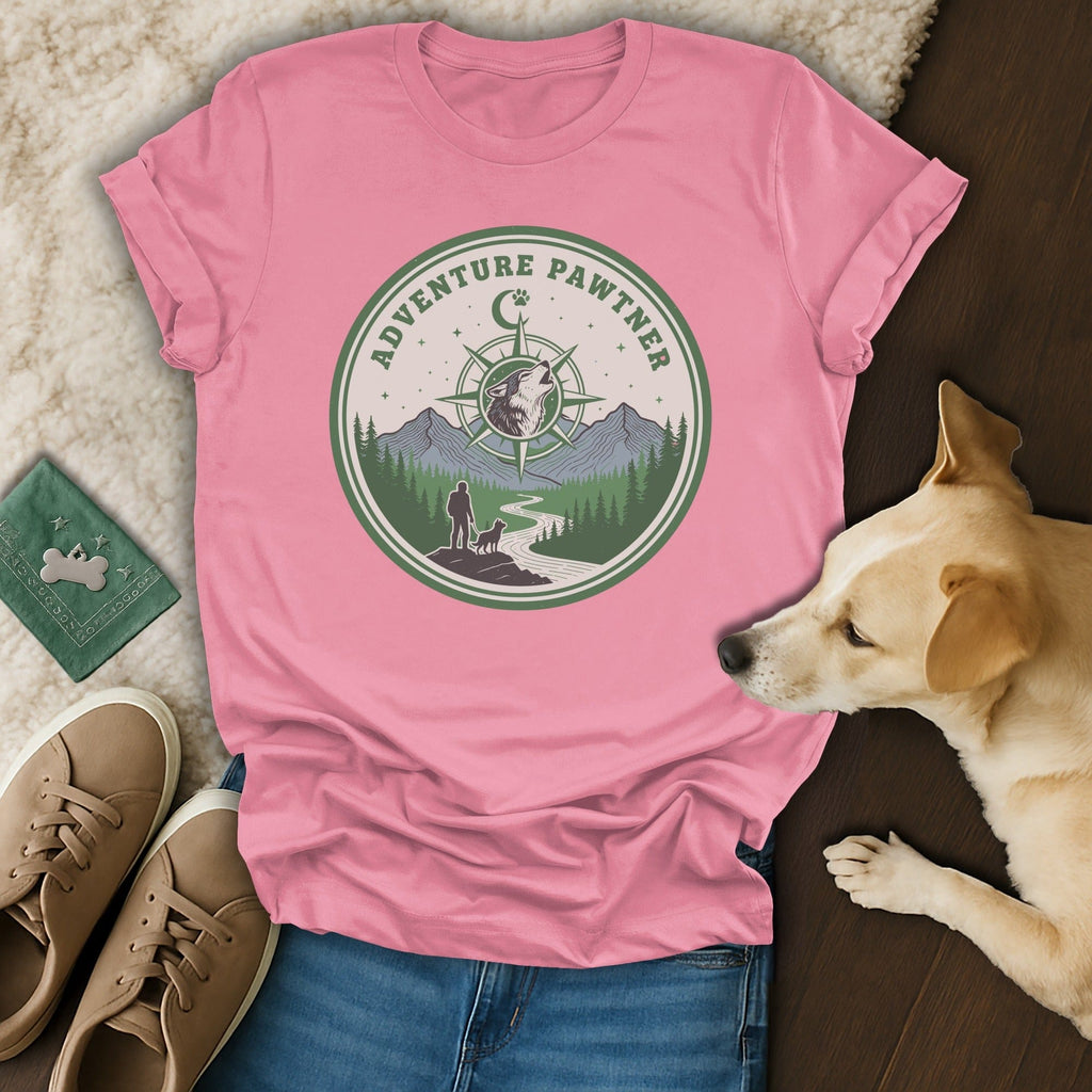 Adventure Pawtner Pink Shirt for Dog Lovers