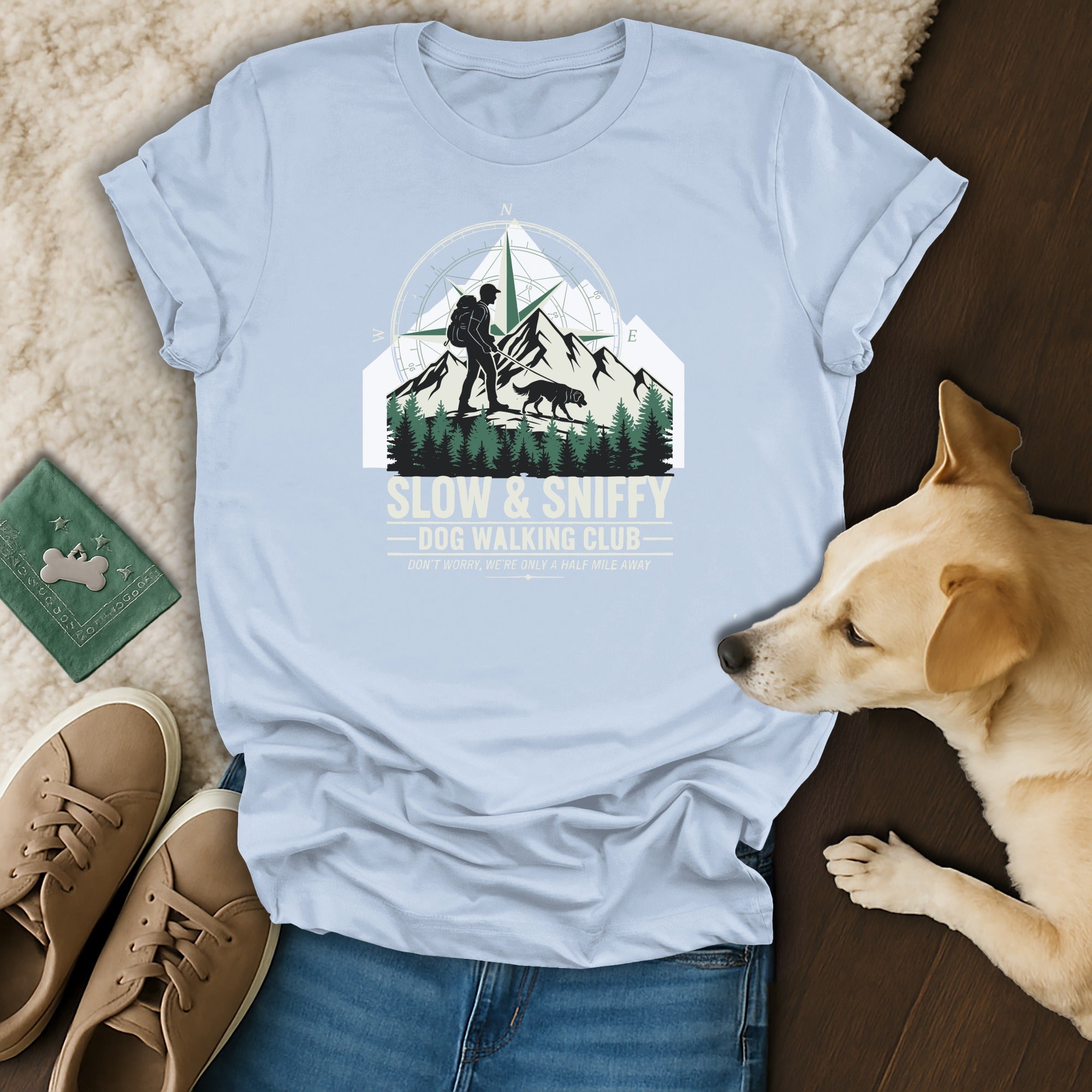Slow & Sniffy Dog Walking Club Graphic T-Shirt
