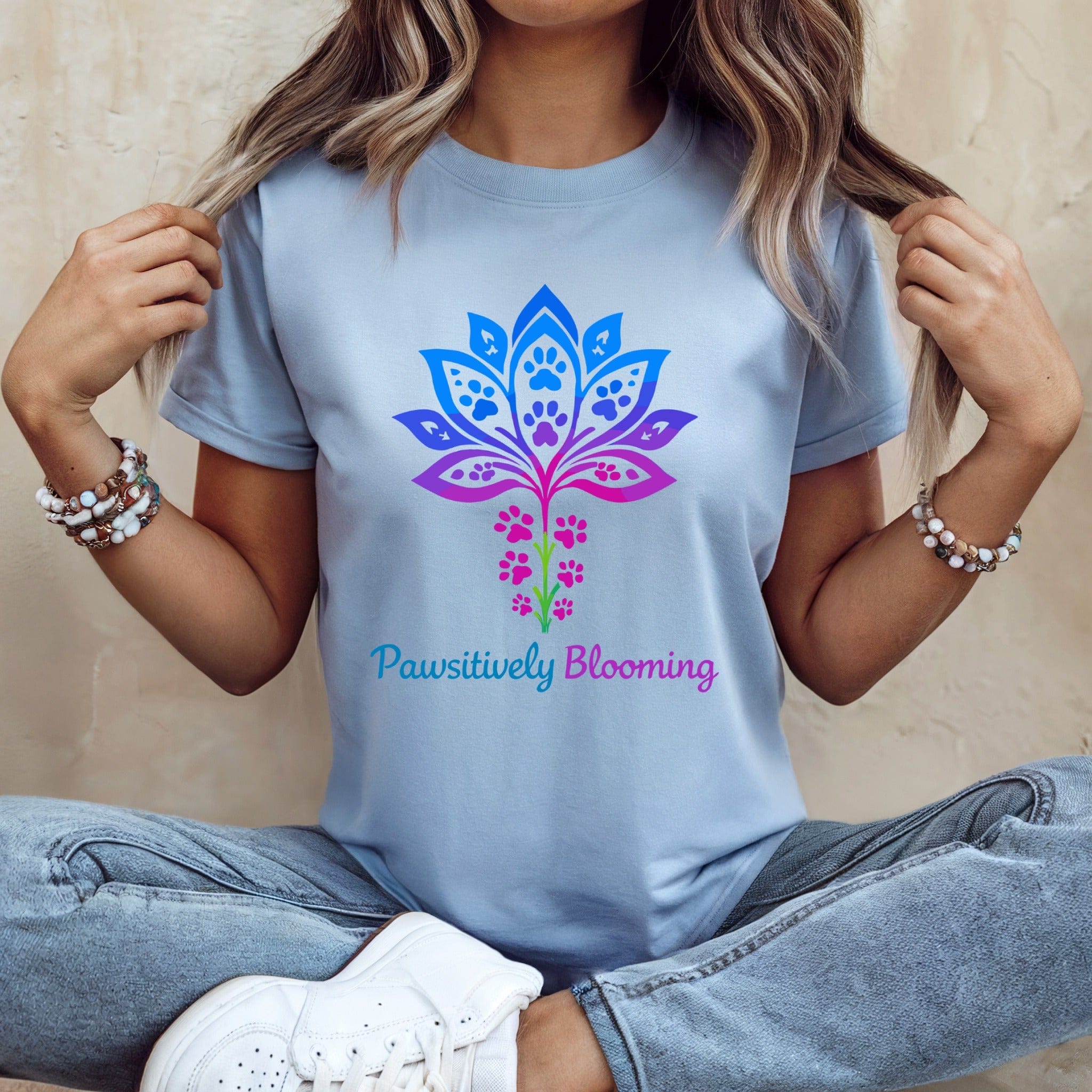 Pawsitively Blooming Graphic Tee for Animal Lovers