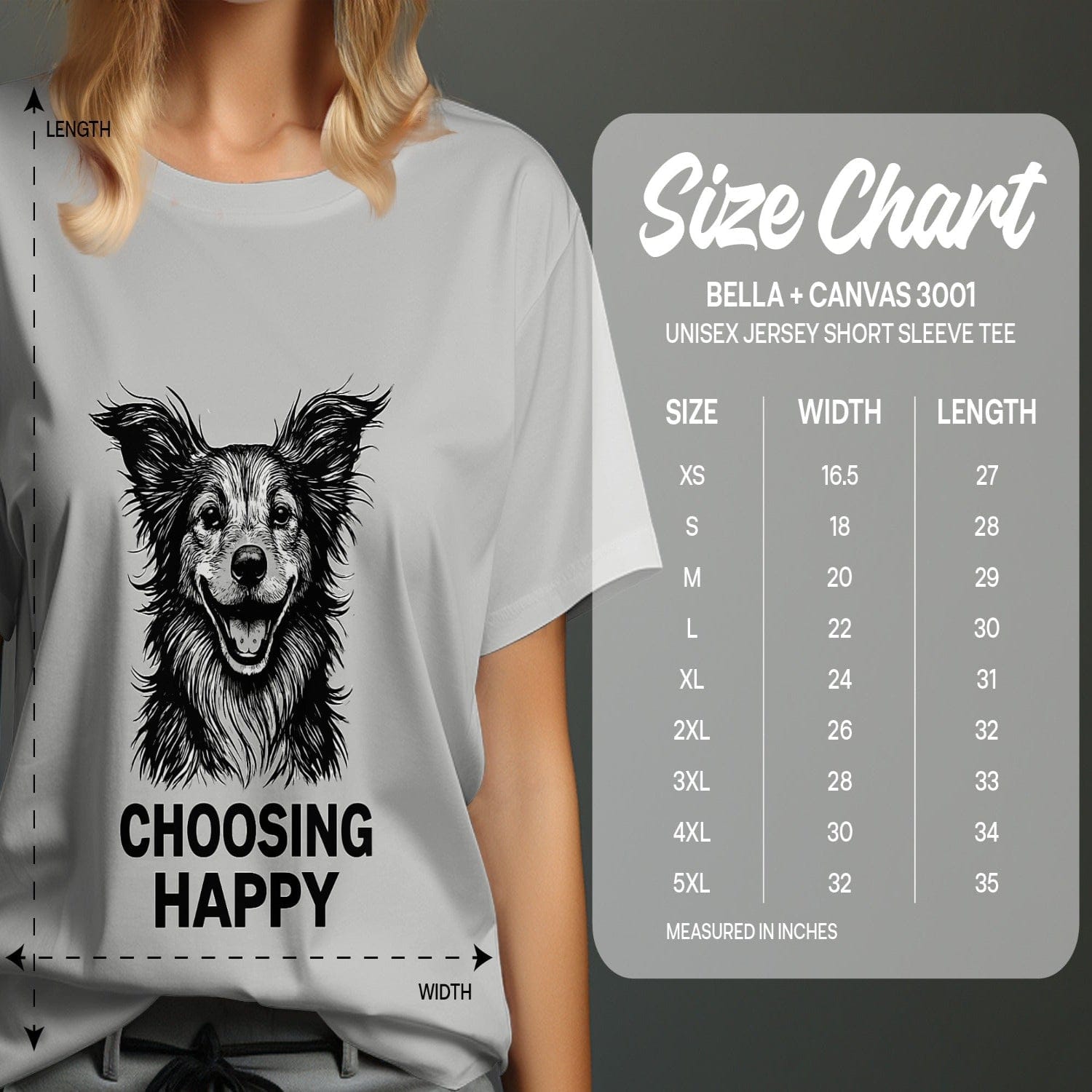 Choosing Happy Dog Illustration Unisex Jersey Short Sleeve Tee