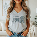 Gray t-shirt with Basset Hound illustration and "I'm all ears." text.