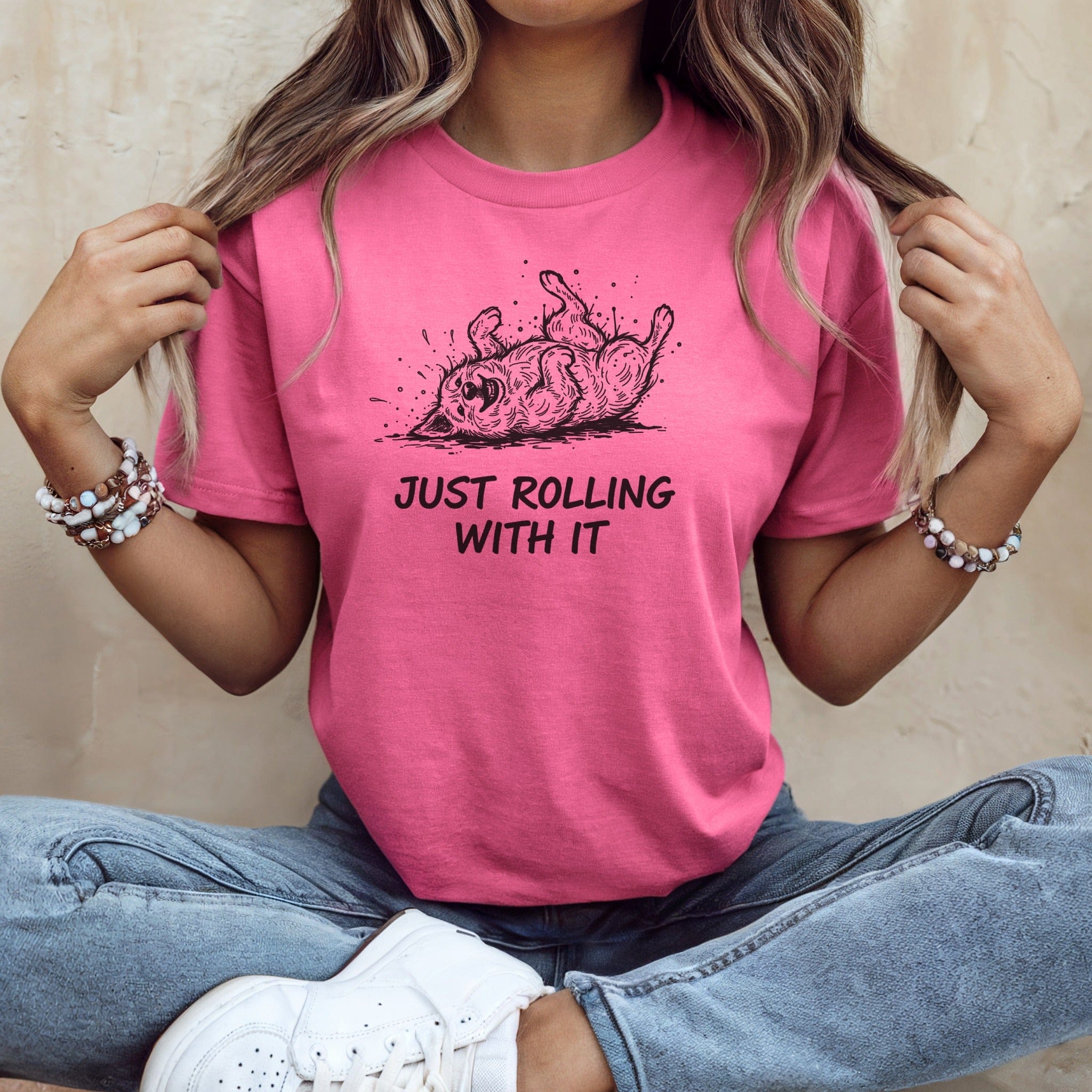 Just Rolling With It Cute T-Shirt For Casual Wear