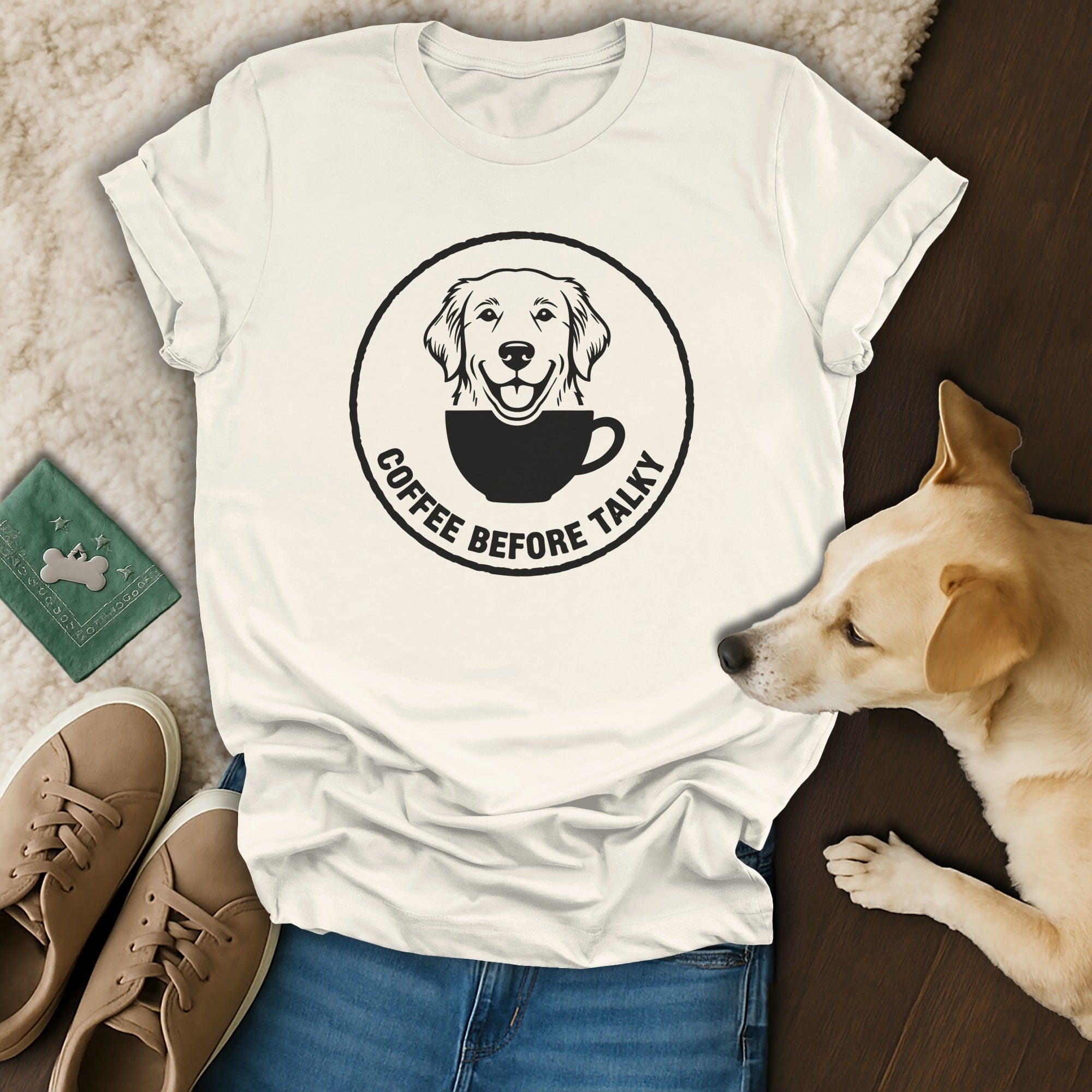 Coffee Before Talky Dog Lover Tee Shirt Casual Apparel