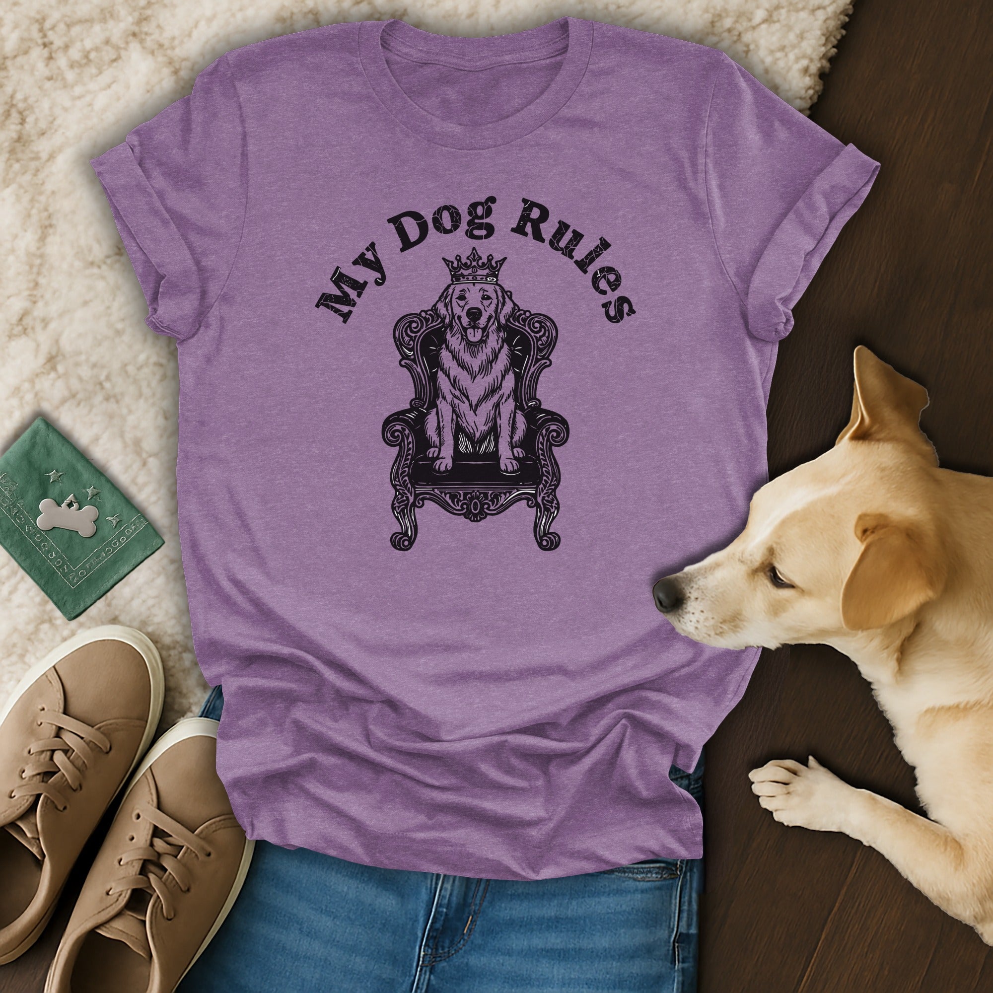 My Dog Rules T-Shirt with Crown and Throne Design