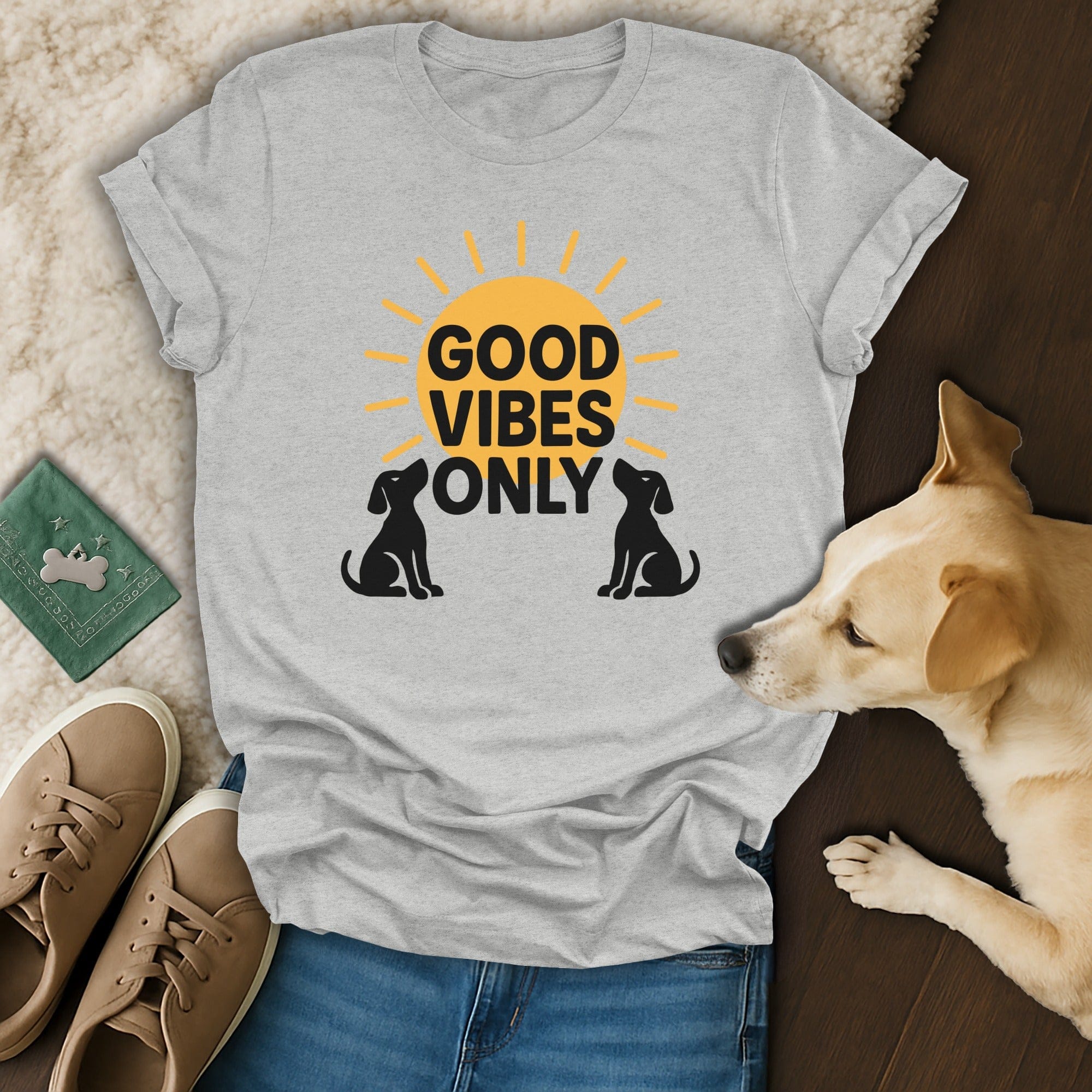 Good Vibes Only with Dogs Design Shirt